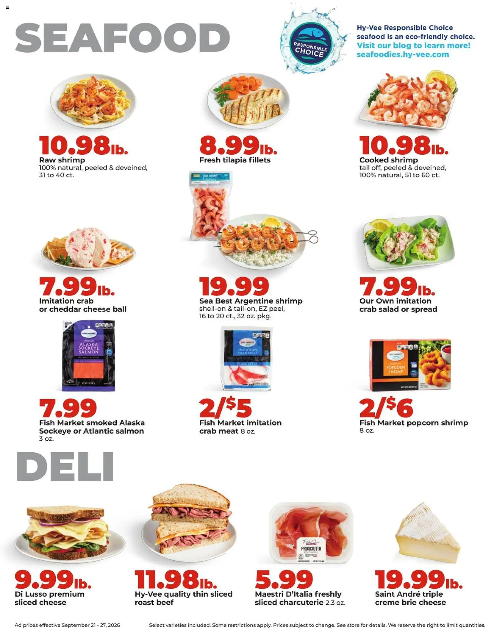 HyVee Weekly Ad - valid from 09/21/2026 | Page: 14 | Products: Spread, Popcorn, Cheddar cheese, Salmon