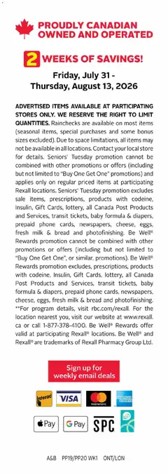 Preview of Rexall weekly flyer / circulaire from shop Rexall valid from Jul 31, 2026 | Page: 24