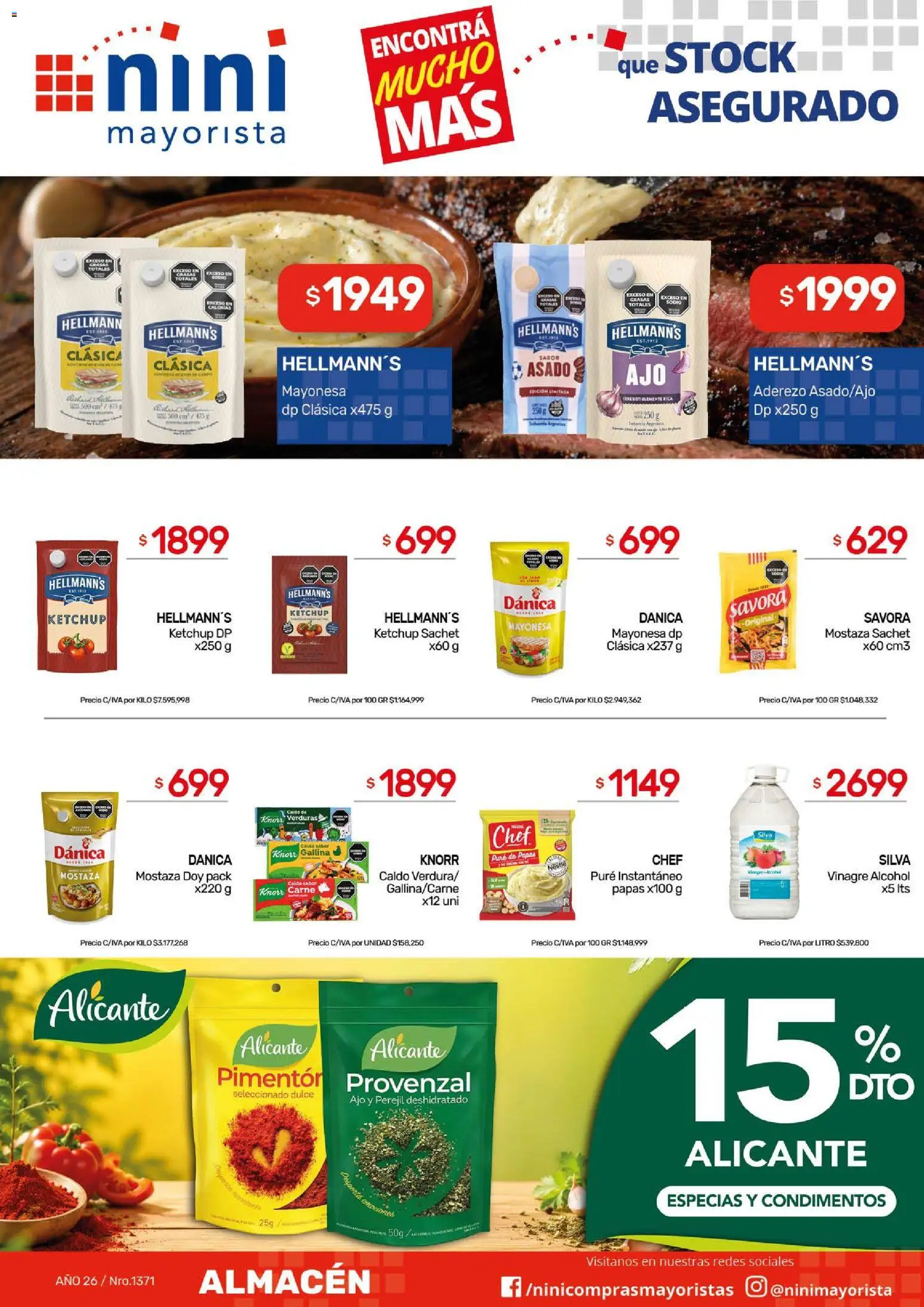 NINI Mayorista ofertas │ válido desde el 03/08/2026 | Página: 23 | Productos: Especias, Mayonesa, Papas, Ajo