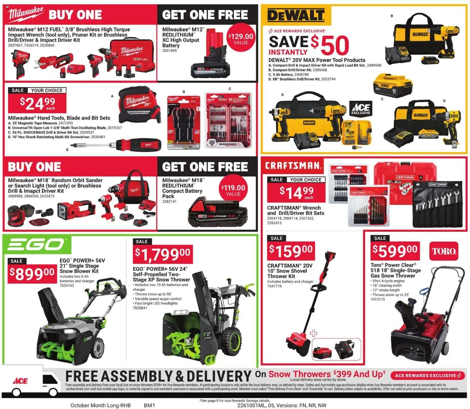 Giant Eagle Ace Ad - valid from 10/01/2026 | Page: 5 | Products: Sander, Battery, Snow Blower, Blower