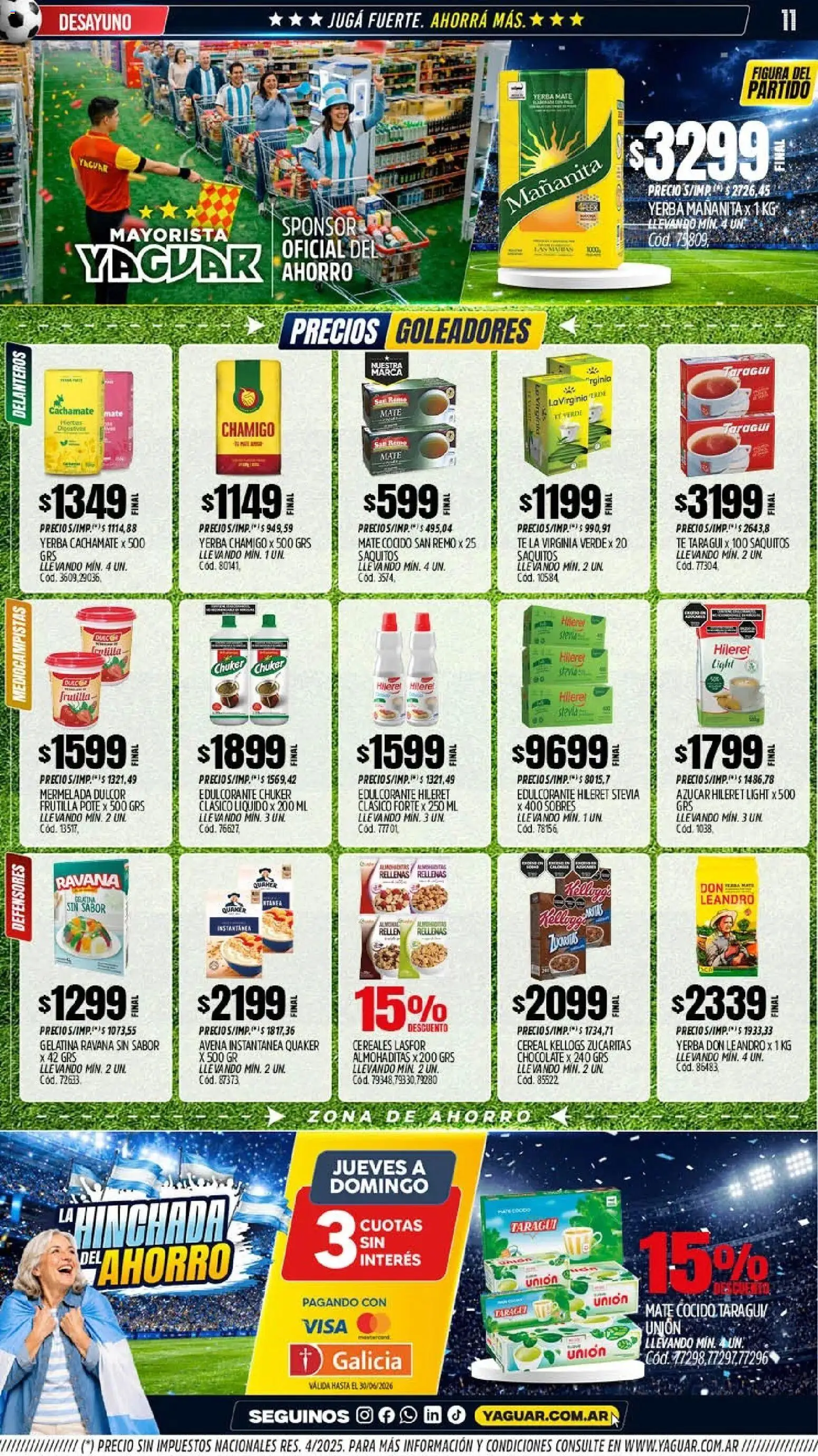 Yaguar - Oferta Semanal Chaco │ válido desde el 01.06.2026 | Página: 10 | Productos: Gelatina, Té, Mermelada, Mate cocido