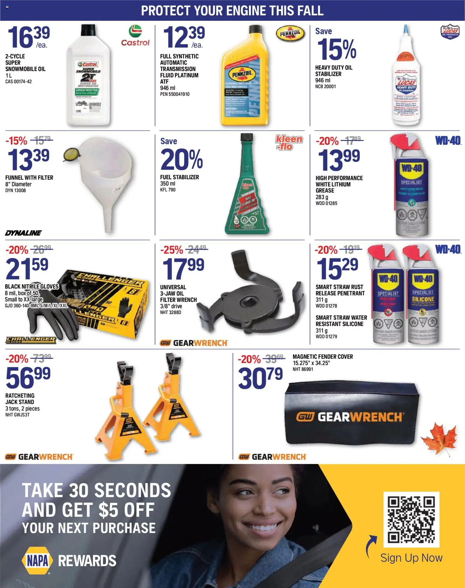 NAPA Auto Parts flyer valid from Oct 1, 2026 | Page: 4 | Products: Gloves, Water, Box, Oil