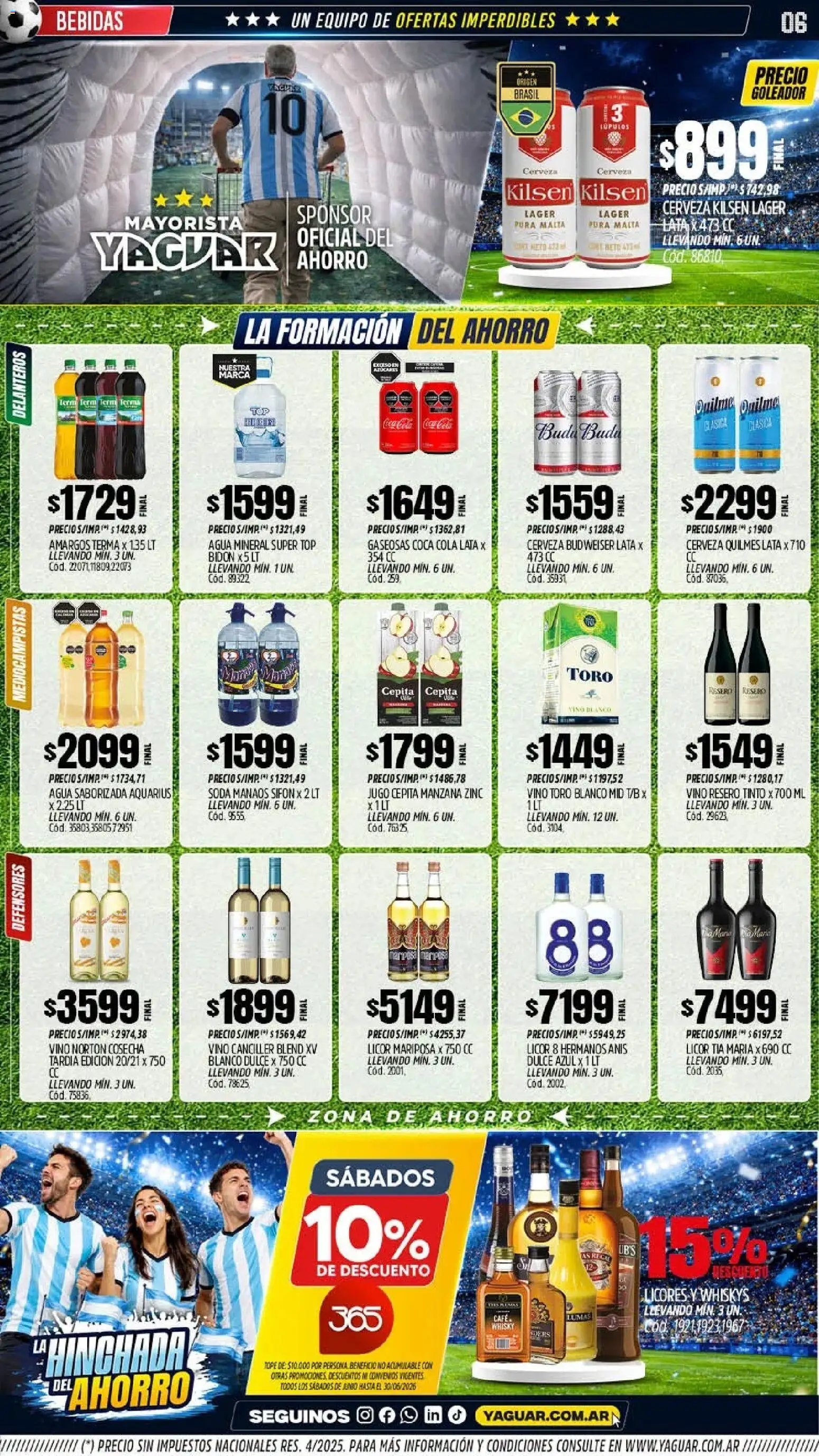 Yaguar - Oferta Semanal Misiones │ válido desde el 01.06.2026 | Página: 6 | Productos: Top, Bidón, Agua, Café