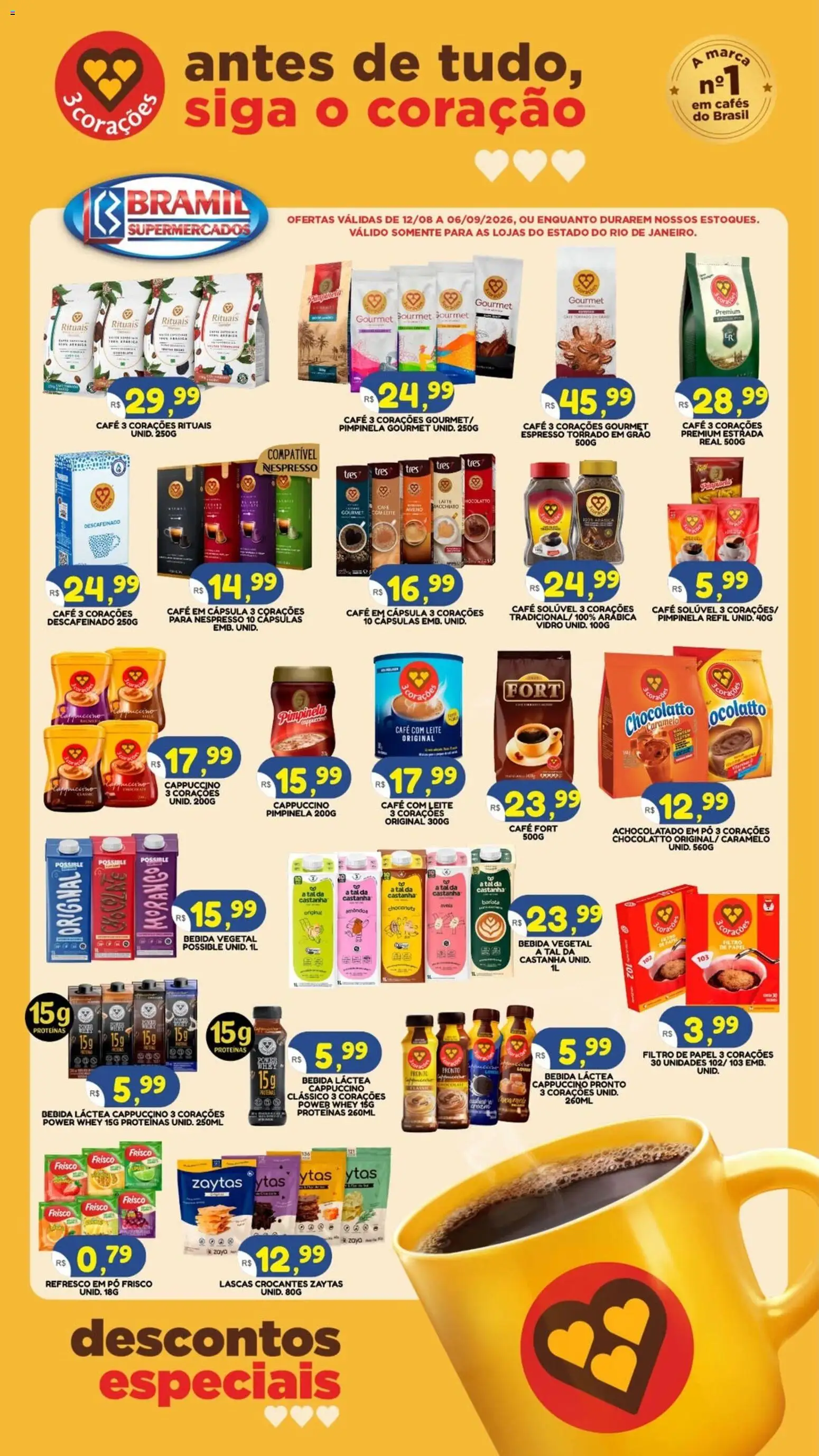Bramil Supermercados Folheto - válido de 12/08/2026 | Página: 1 | Produtos: Filtro de papel, Cápsulas, Frisco, Cappuccino