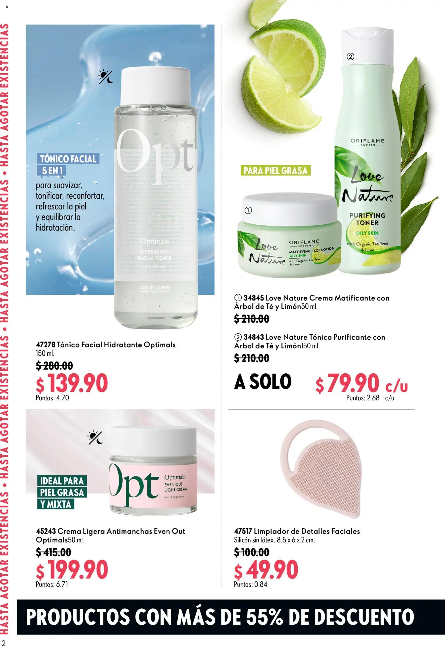 Nuevas ofertas de Oriflame válidas en toda la República Mexicana desde el 18/07/2026. ¡Encuentra las mejores ofertas en Oriflame catálogo Venta Especial! | Página: 2 | Productos: Crema, Limpiador, Toner, Té