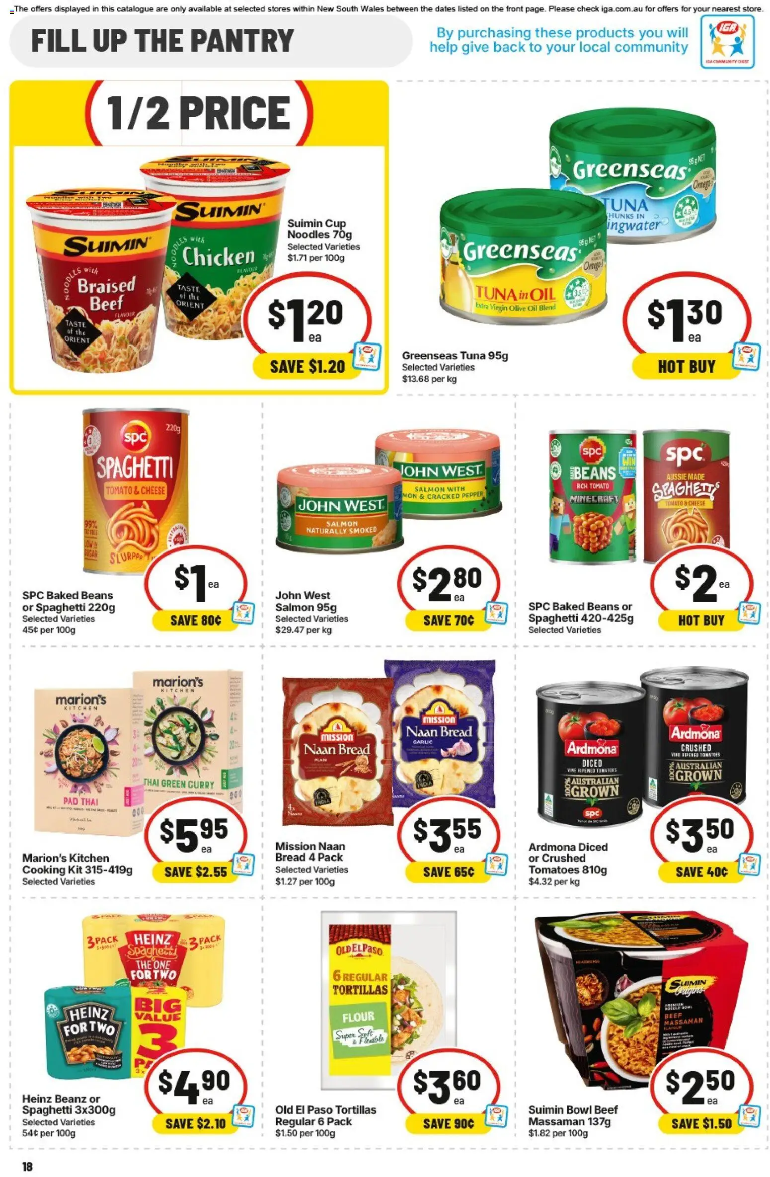 IGA catalogue - valid from 05/08/2026 | Page: 18 | Products: Chicken, Noodles, Salmon, Pepper