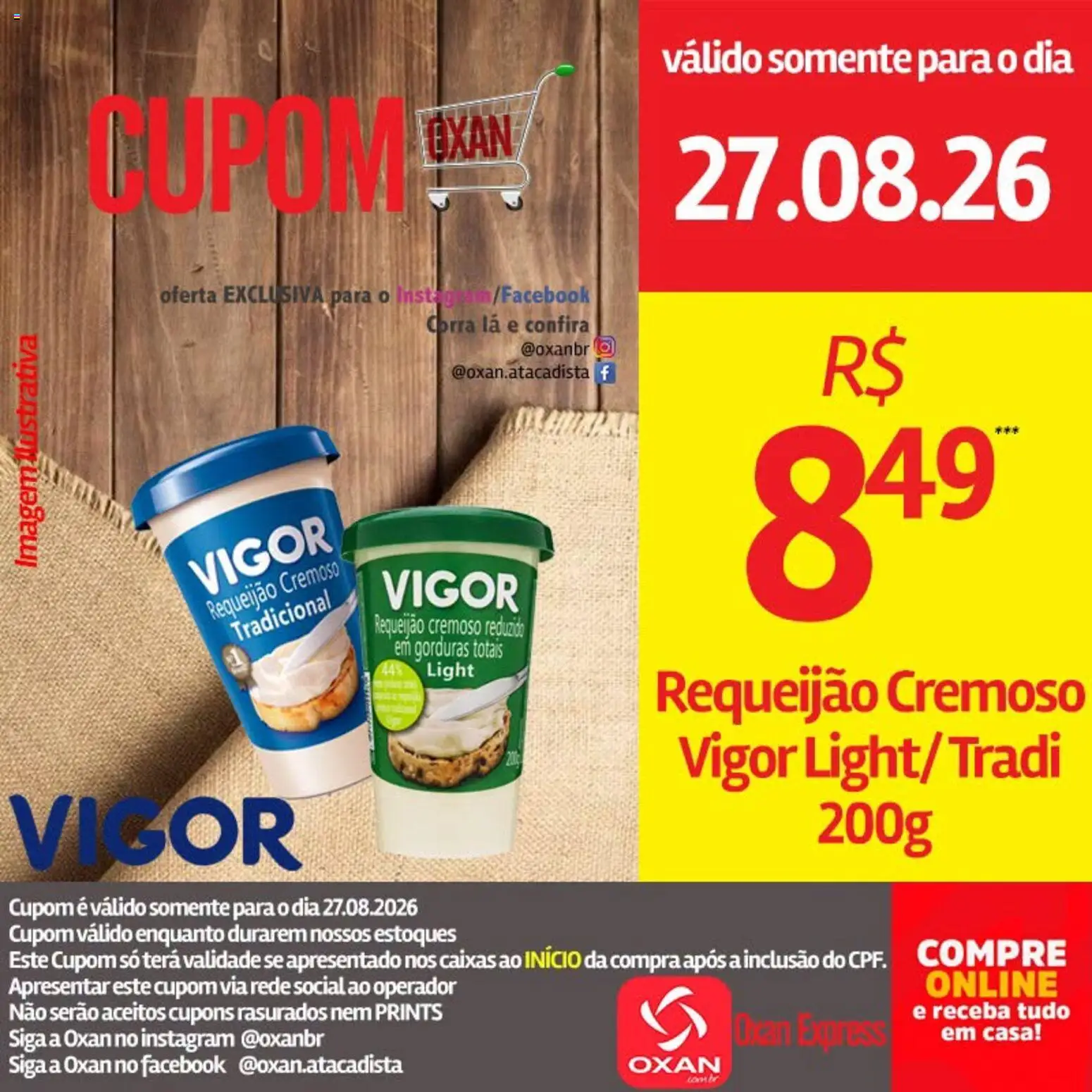 Oxan Atacadista Folheto - válido de 27/08/2026 | Página: 12 | Produtos: Requeijão