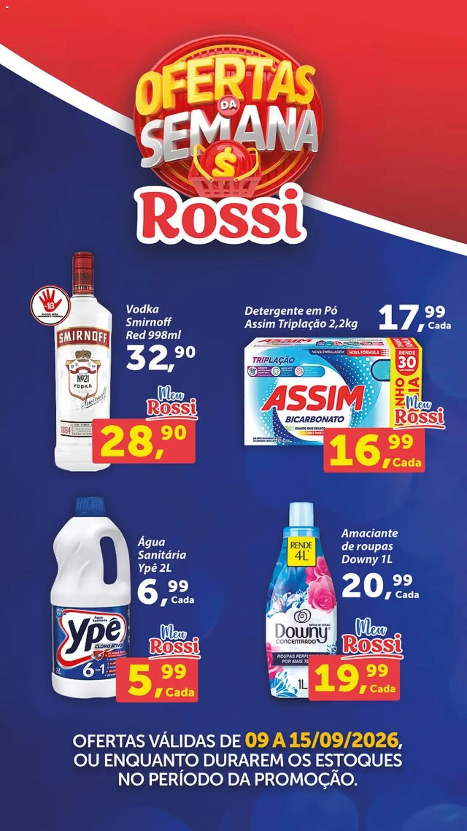 Rossi Supermercados Folheto - válido de 09/09/2026 | Página: 2 | Produtos: Pó, Detergente, Água, Vodka