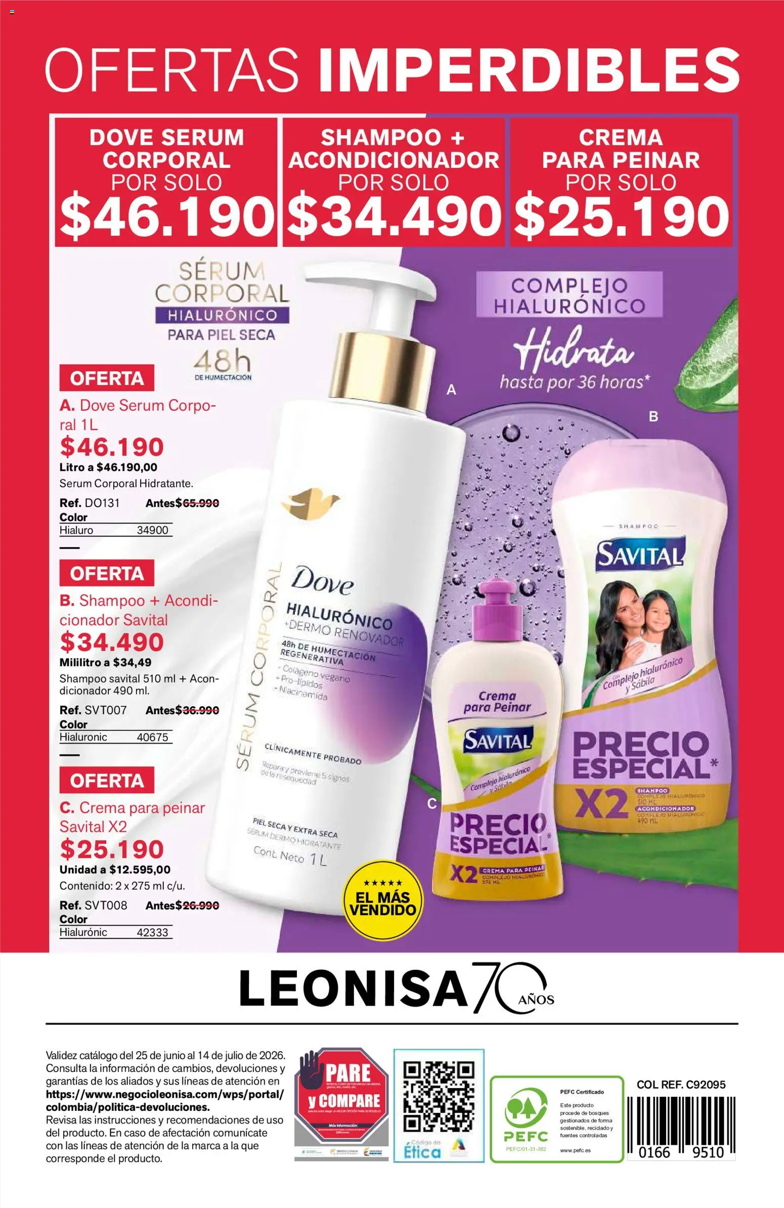 Leonisa revista - valida desde el 25/06/2026 | Página: 86 | Productos: Caso, Serum, Shampoo, Acondicionador