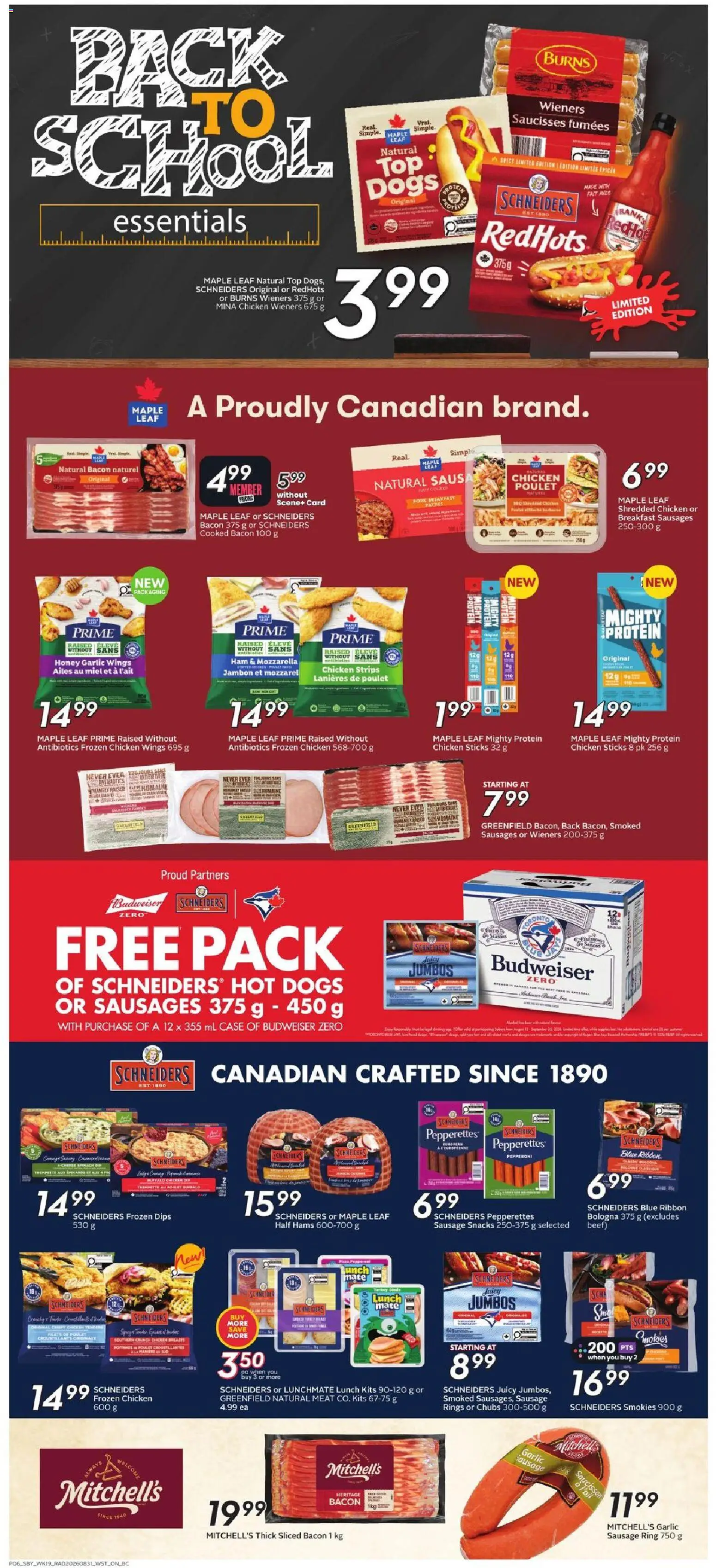Safeway flyer valid from Sep 3, 2026 | Page: 9 | Products: Bacon, Case, Sausage, Ham