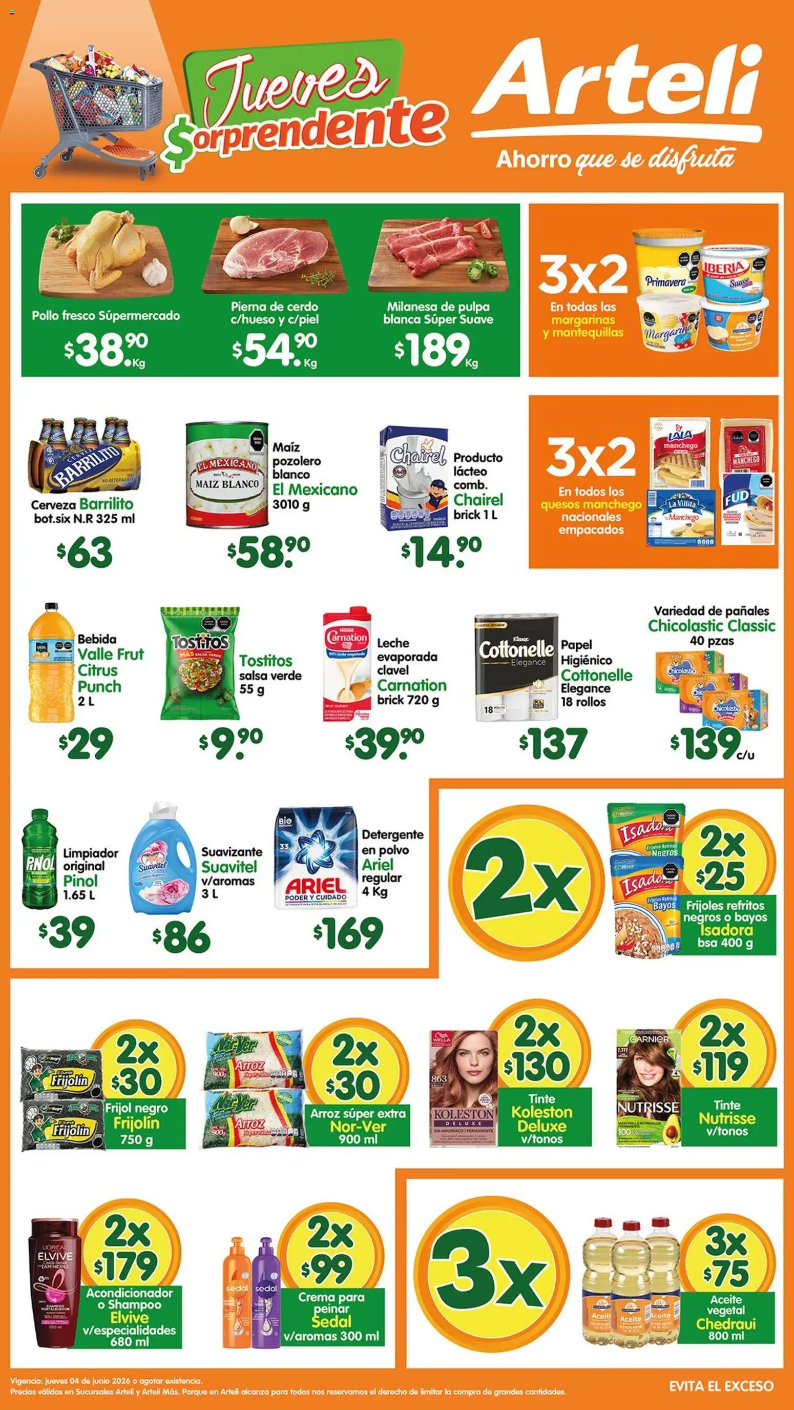 Nuevas ofertas de Arteli válidas en toda la República Mexicana desde el 04.06.2026. ¡Encuentra las mejores ofertas en Arteli folleto Tuxpan! | Página: 1 | Productos: Pollo, Milanesa, Aceite, Cerveza