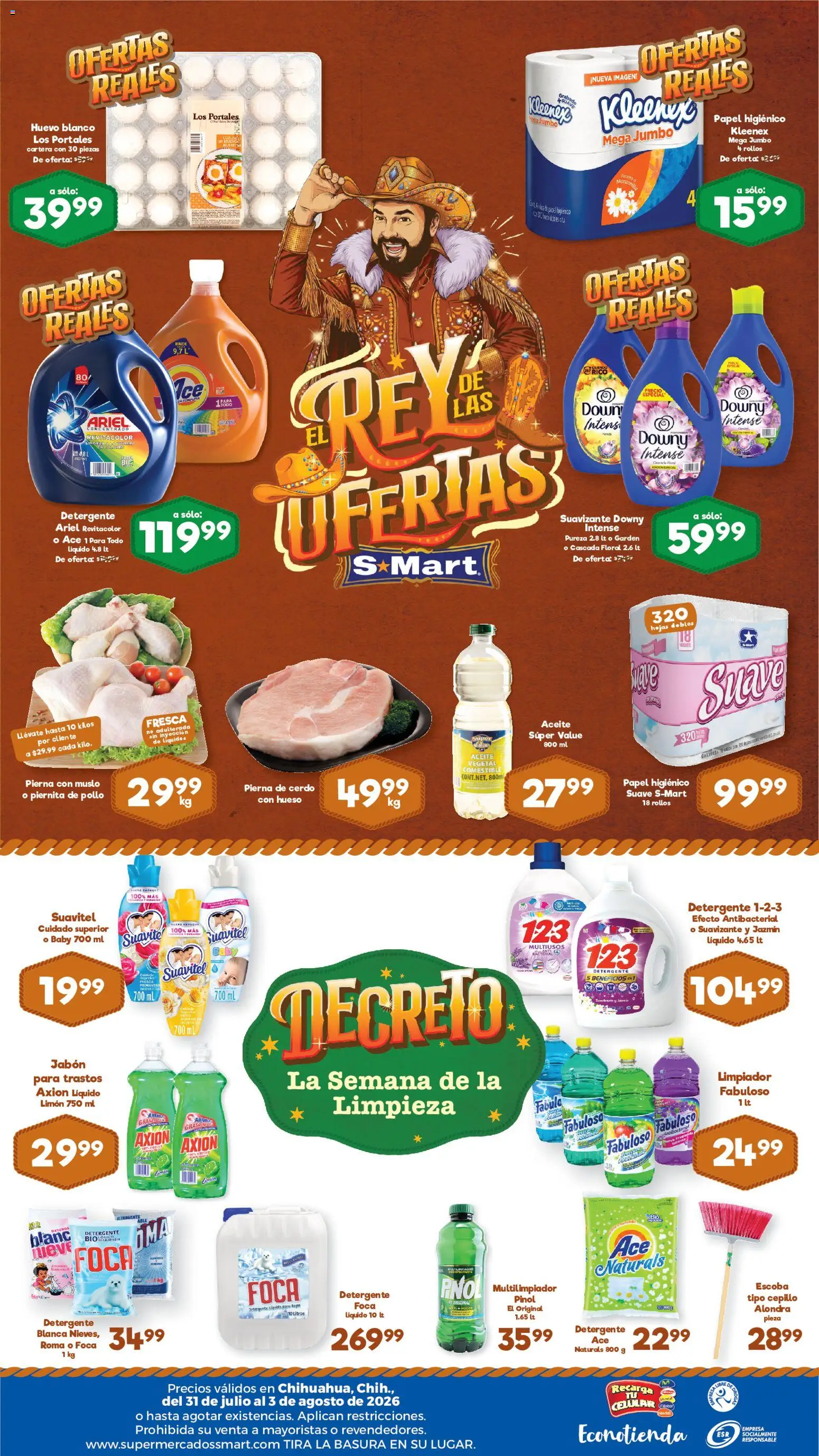 Nuevas ofertas de S-Mart válidas en toda la República Mexicana desde el 31/07/2026. ¡Encuentra las mejores ofertas en S-Mart folleto Chihuahua! | Página: 2 | Productos: Pollo, Limón, Cerdo, Suavizante
