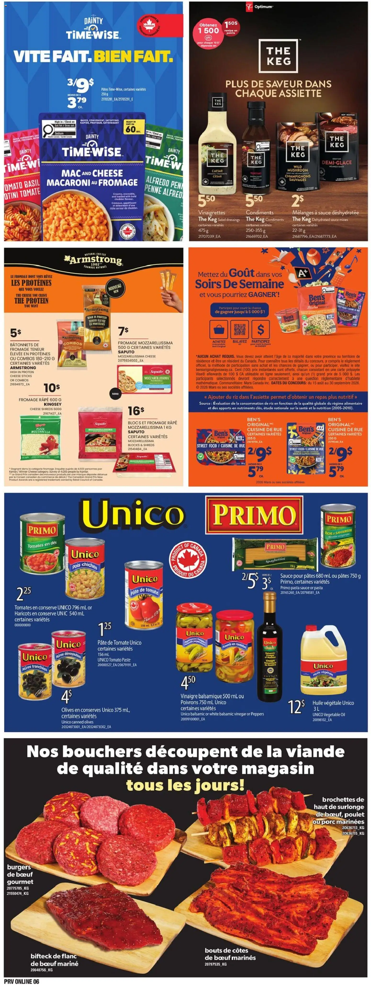 Provigo flyer valid from Sep 10, 2026 | Page: 8 | Products: Cheese sticks, Burgers, Vinegar, Cheddar