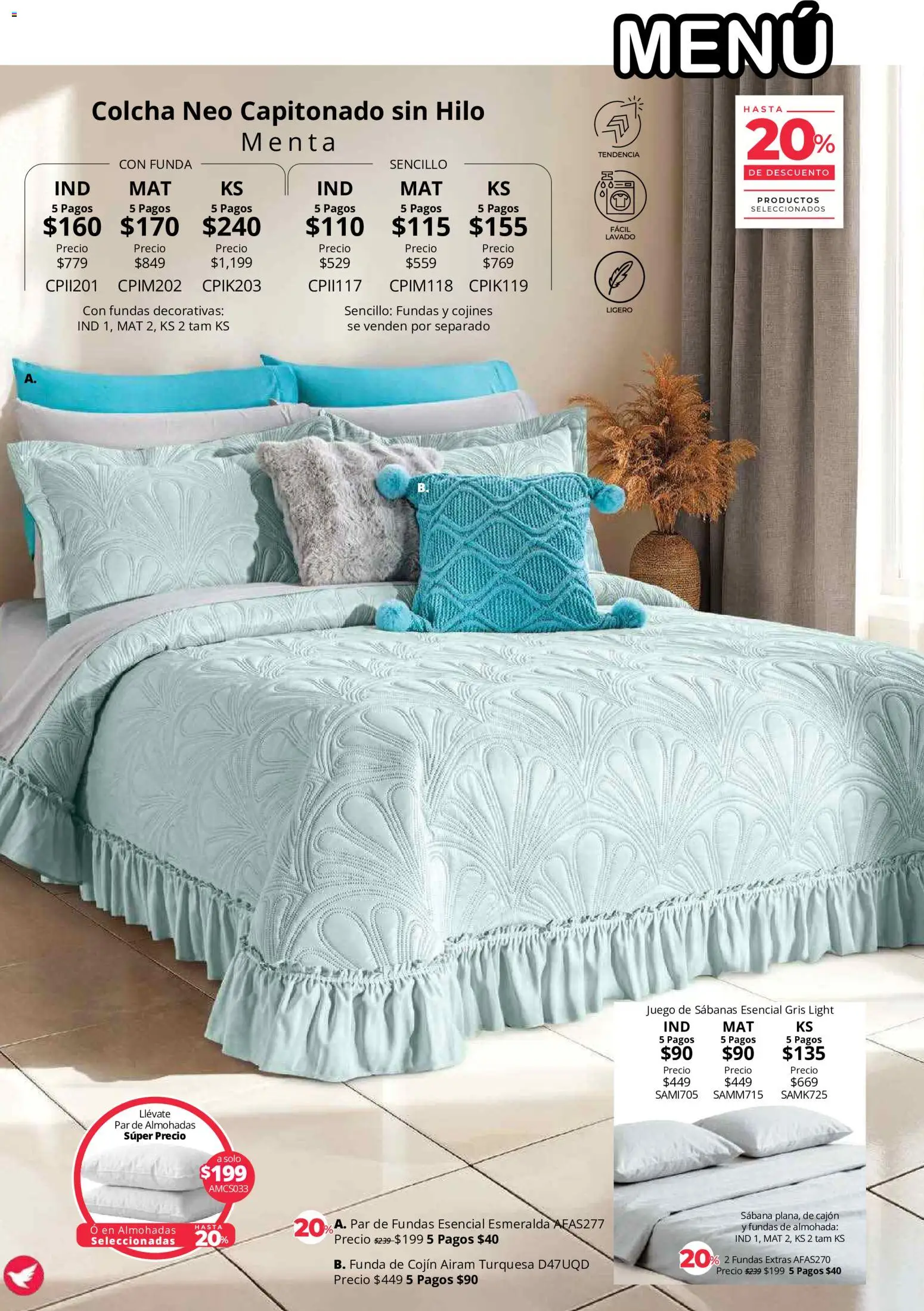 Nuevas ofertas de Colchas Concord válidas en toda la República Mexicana desde el 01/08/2026. ¡Encuentra las mejores ofertas en Colchas Concord catálogo! | Página: 107 | Productos: Juego, Funda, Almohada, Sabanas