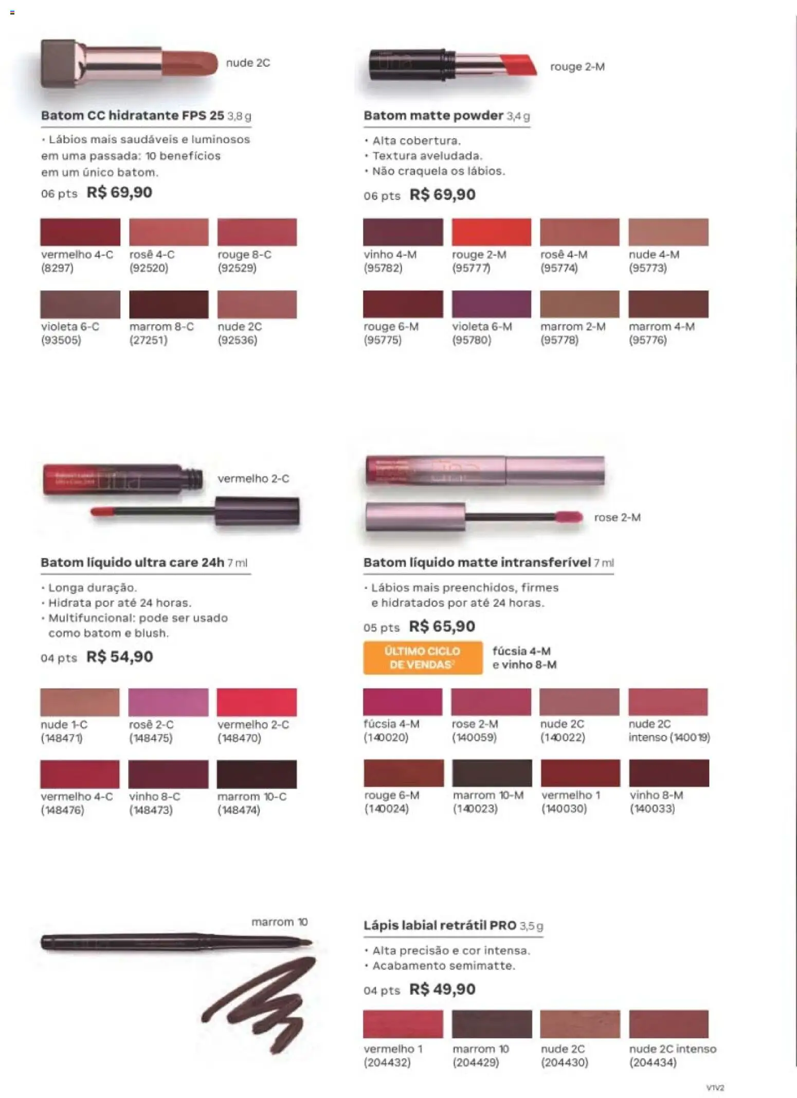 Natura Folheto - válido de 12/10/2026 | Página: 102 | Produtos: Batom, Multifuncional, Lápis, Vinho