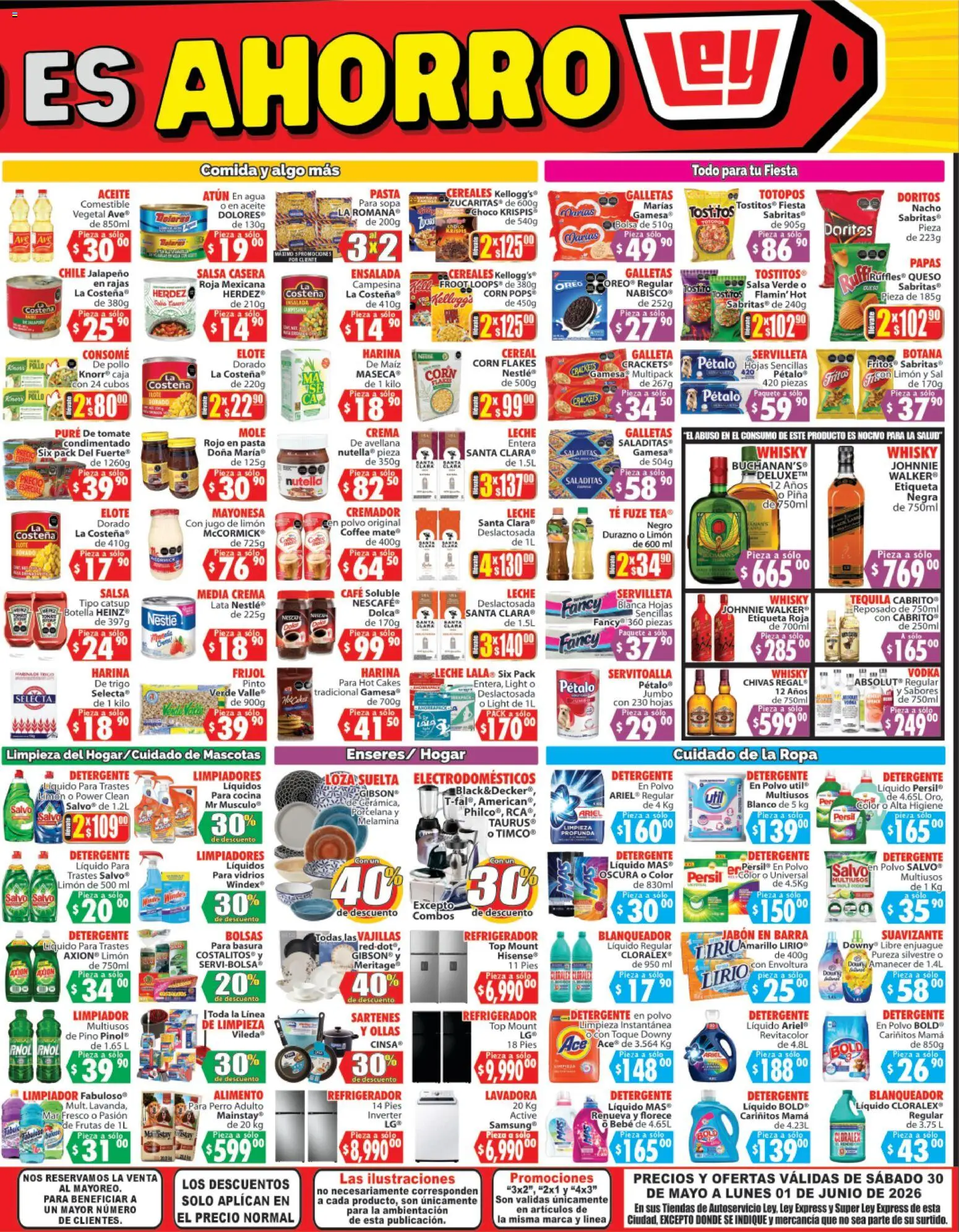 Nuevas ofertas de Casa Ley válidas en toda la República Mexicana desde el 30.05.2026. ¡Encuentra las mejores ofertas en Casa Ley folleto Autoservicio La Paz, BCS! | Página: 4 | Productos: Detergente, Piña, Top, Jabón