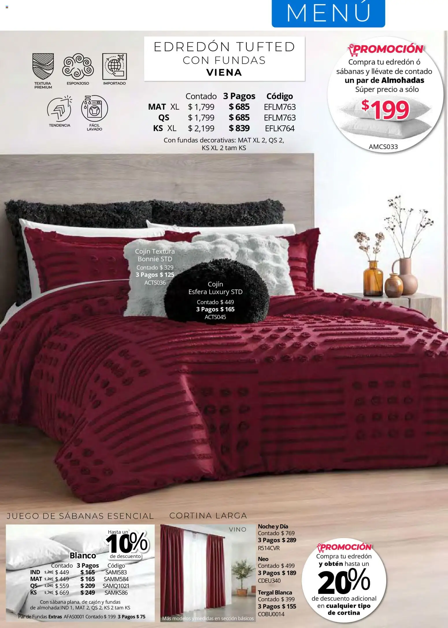 Colchas Concord catálogo Folleto in México