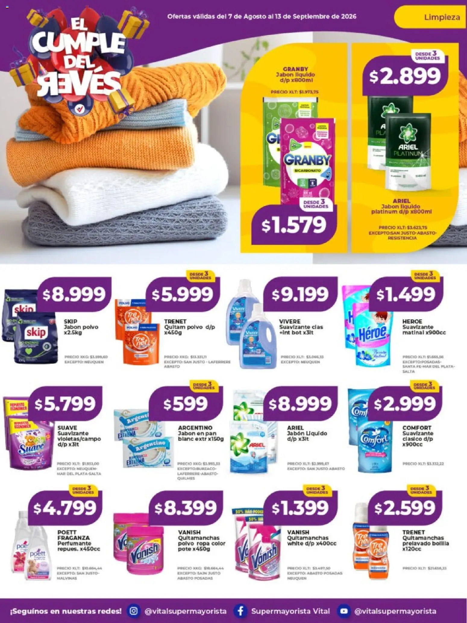 Vital - Ofertas │ válido desde el 07/09/2026 | Página: 11 | Productos: Polvo, Quitamanchas, Pan, Suavizante