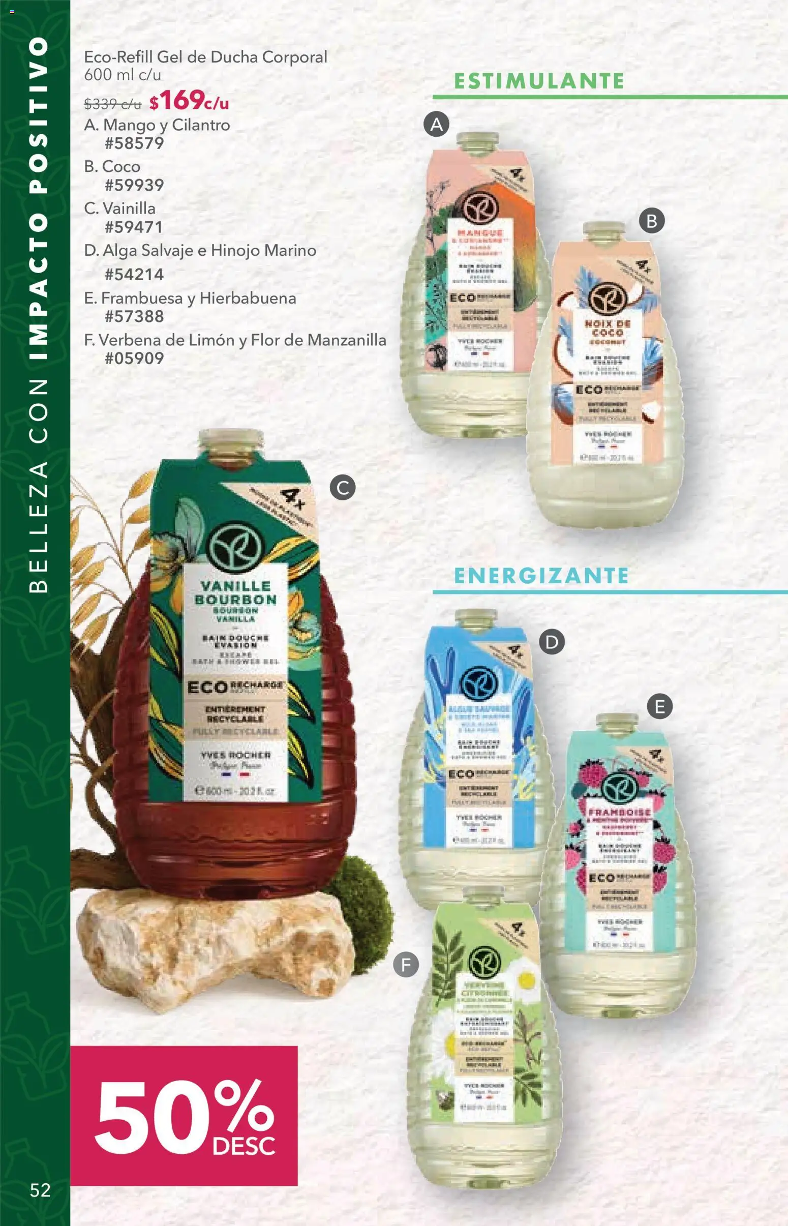Nuevas ofertas de Yves Rocher válidas en toda la República Mexicana desde el 14/07/2026. ¡Encuentra las mejores ofertas en Yves Rocher campaña 10 2026! | Página: 52 | Productos: Coco, Limón, Mango, Vainilla