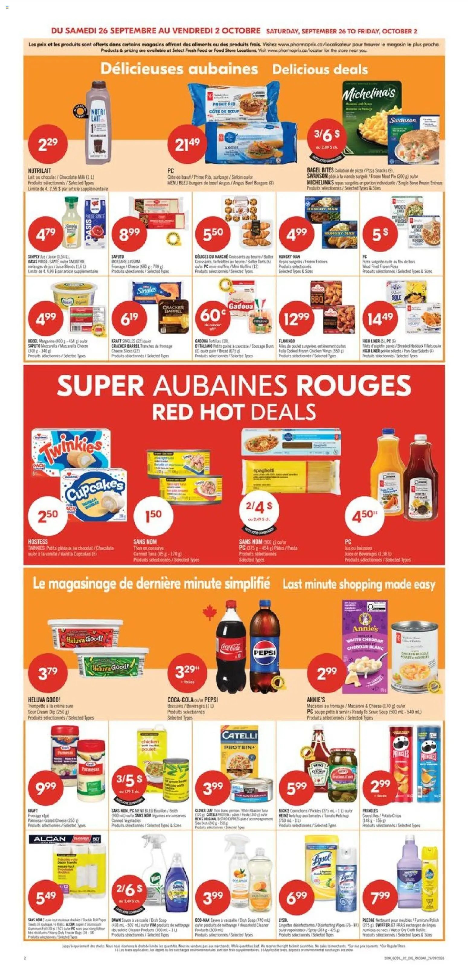 Pharmaprix flyer valid from Sep 26, 2026 | Page: 7 | Products: Mozzarella, Chocolate, Protein, Chicken