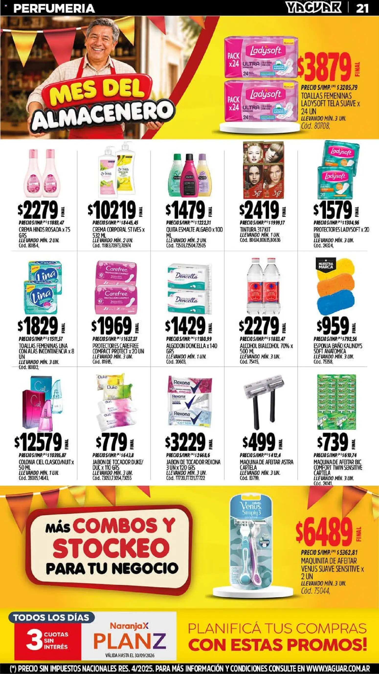 Yaguar - Oferta Semanal General Roca │ válido desde el 07/09/2026 | Página: 21 | Productos: Algodón, Toallas, Esponja, Crema