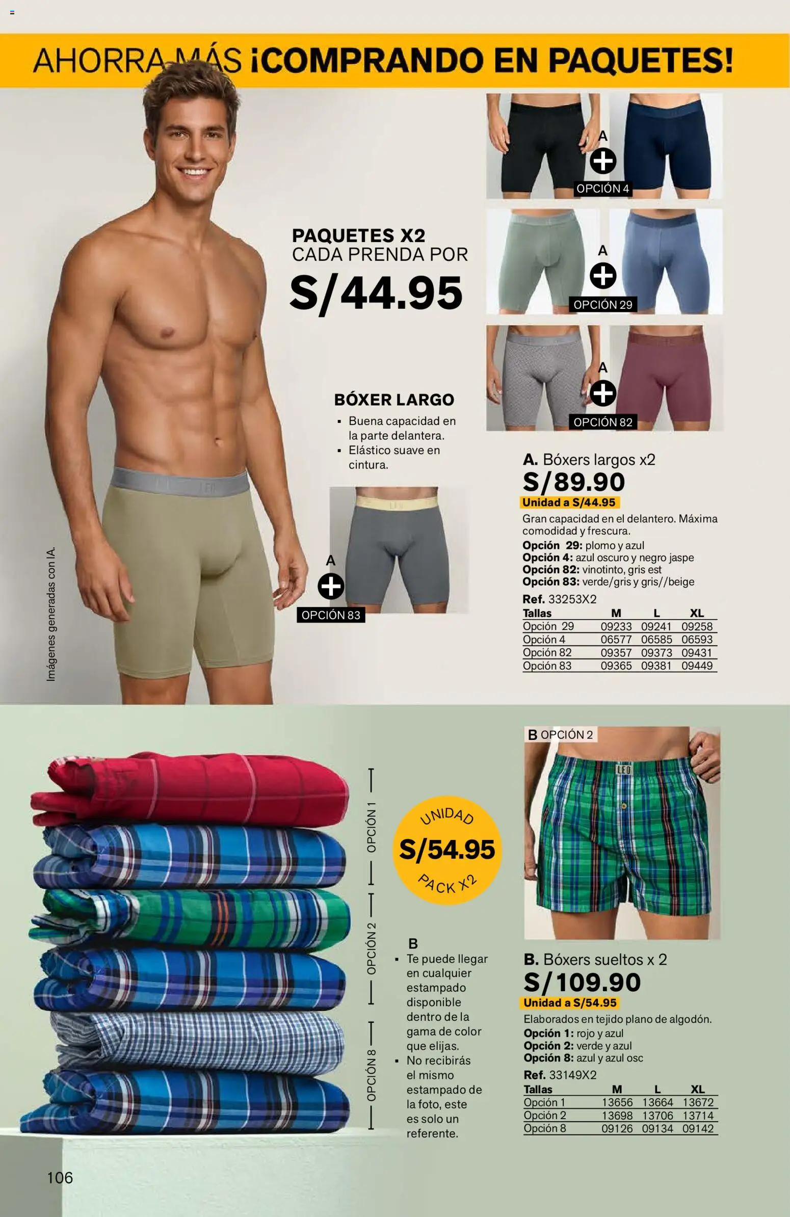 Catálogo Leonisa válido desde 24/08/2026 | Página: 106 | Productos: Té, Boxers