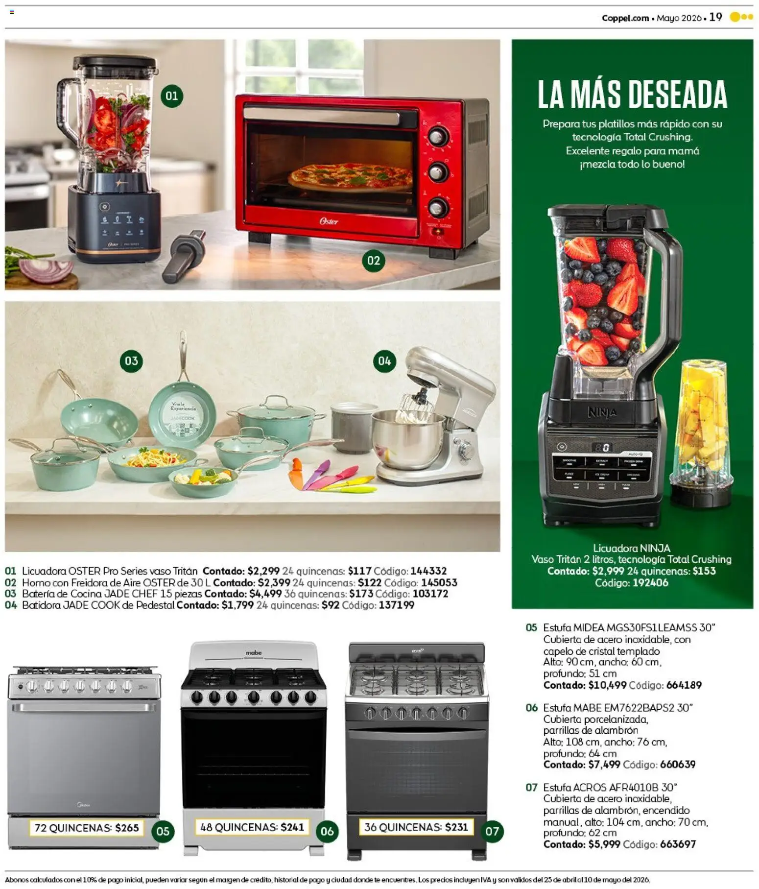 Nuevas ofertas de Coppel válidas en toda la República Mexicana desde el 25.04.2026. ¡Encuentra las mejores ofertas en Coppel catálogo Claro que la vas a querer! | Página: 19 | Productos: Licuadora, Cocina, Freidora, Batería