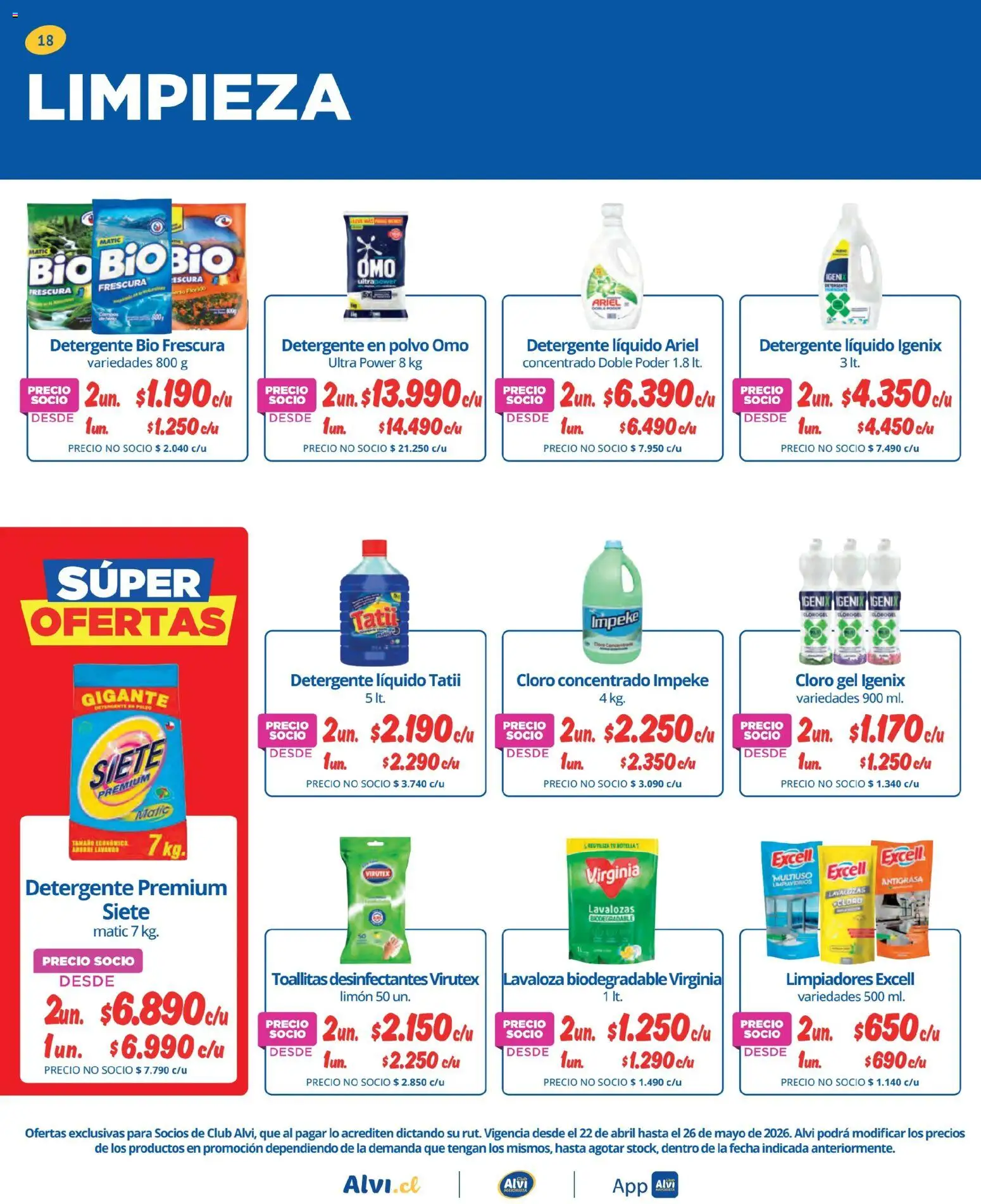 Alvi Ofertas  │ válido desde el 22.04.2026 | Página: 18 | Productos: Antigrasa, Cloro, Polvo, Detergente