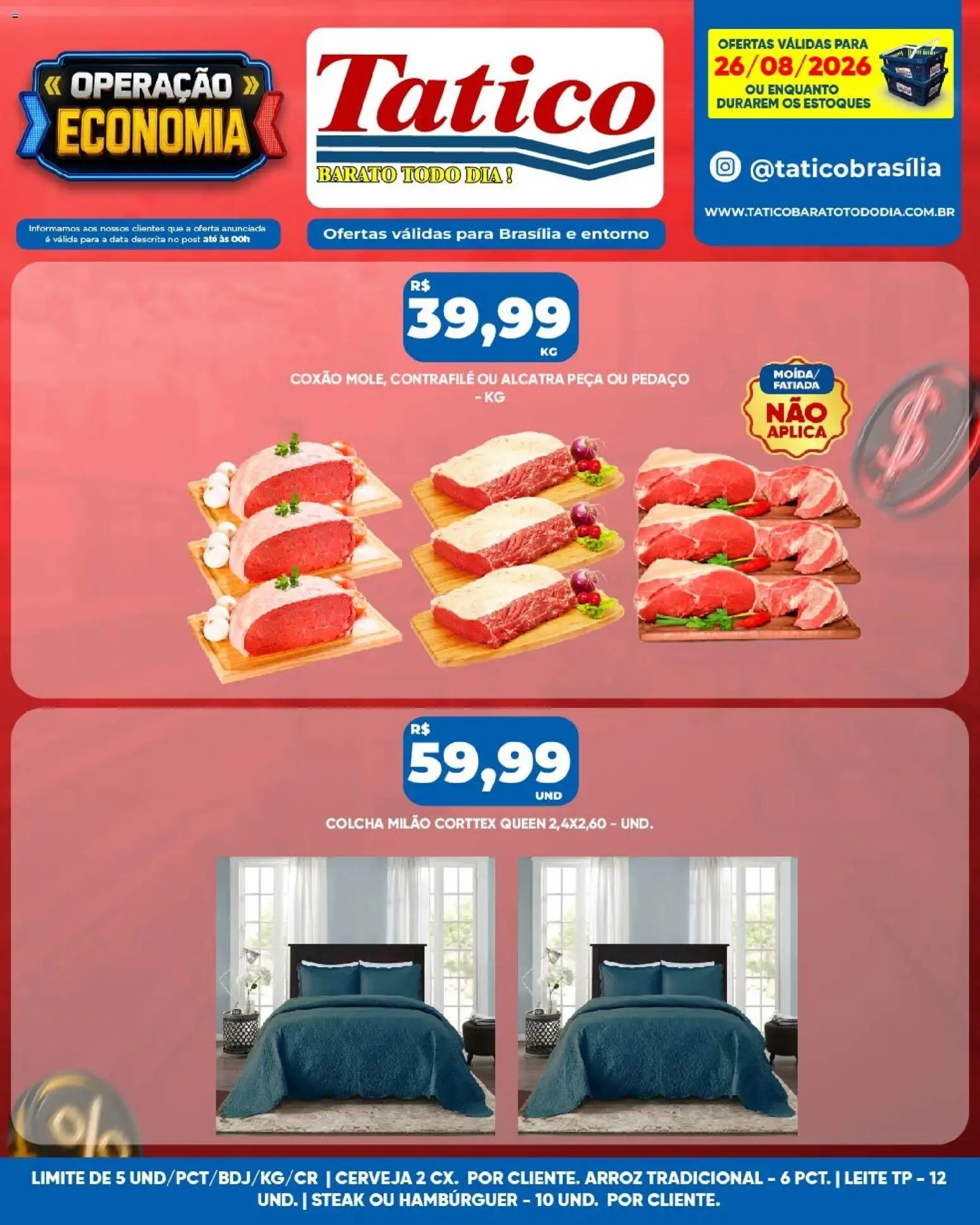 Tatico Folheto - válido de 27/08/2026 | Página: 41 | Produtos: Steak, Alcatra, Cerveja, Arroz