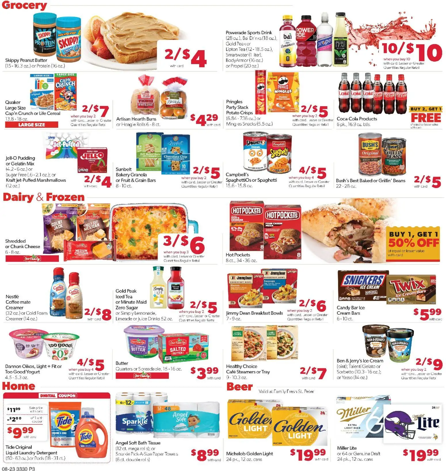 Family Fare Weekly Ad - MN - valid from 08/23/2026 | Page: 3 | Products: Coffee, Cream, Sports drink, Iced tea