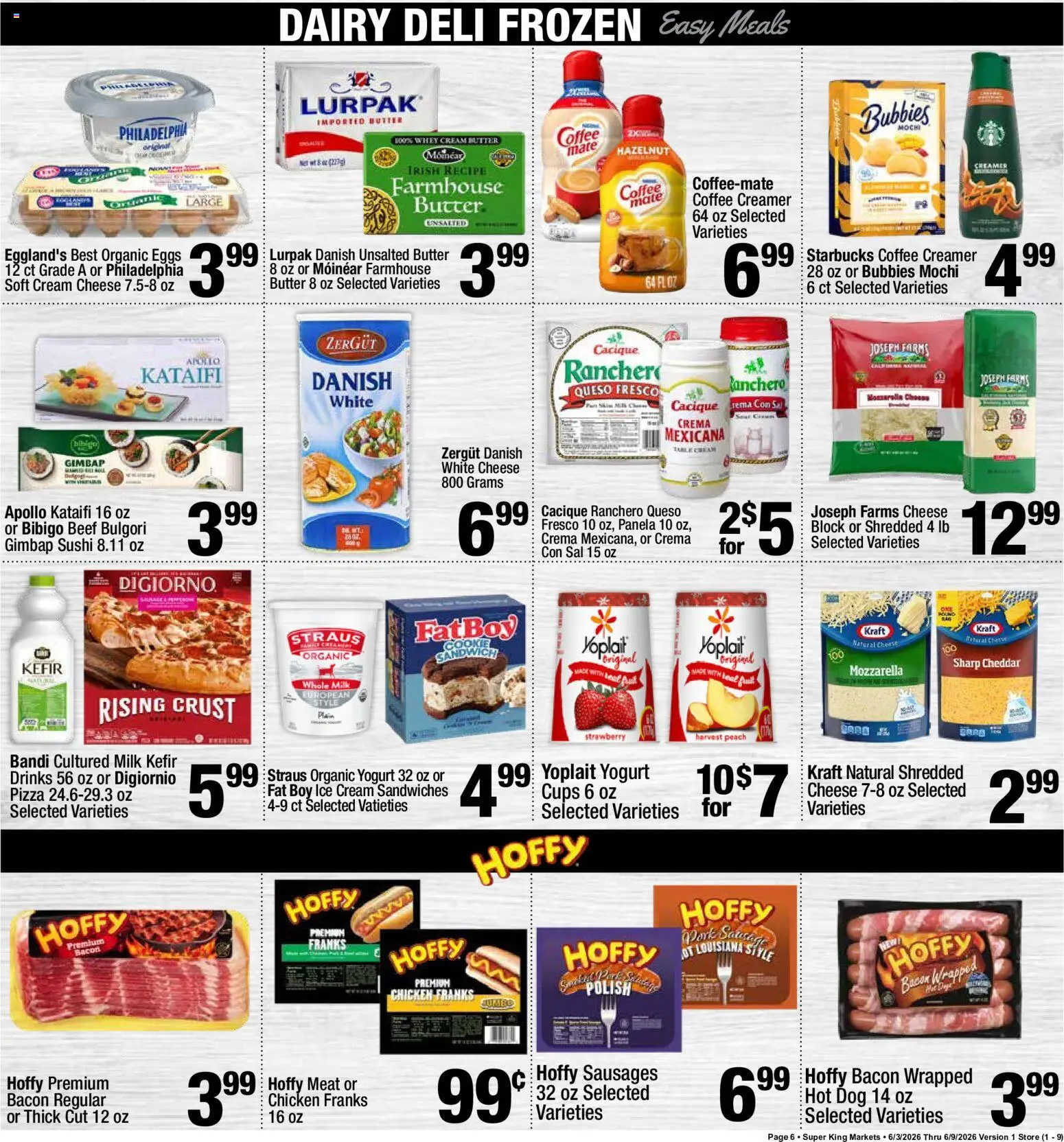 Super King Weekly Ad - valid from 03.06.2026 | Page: 6 | Products: Milk, Coffee, Cream, Peach