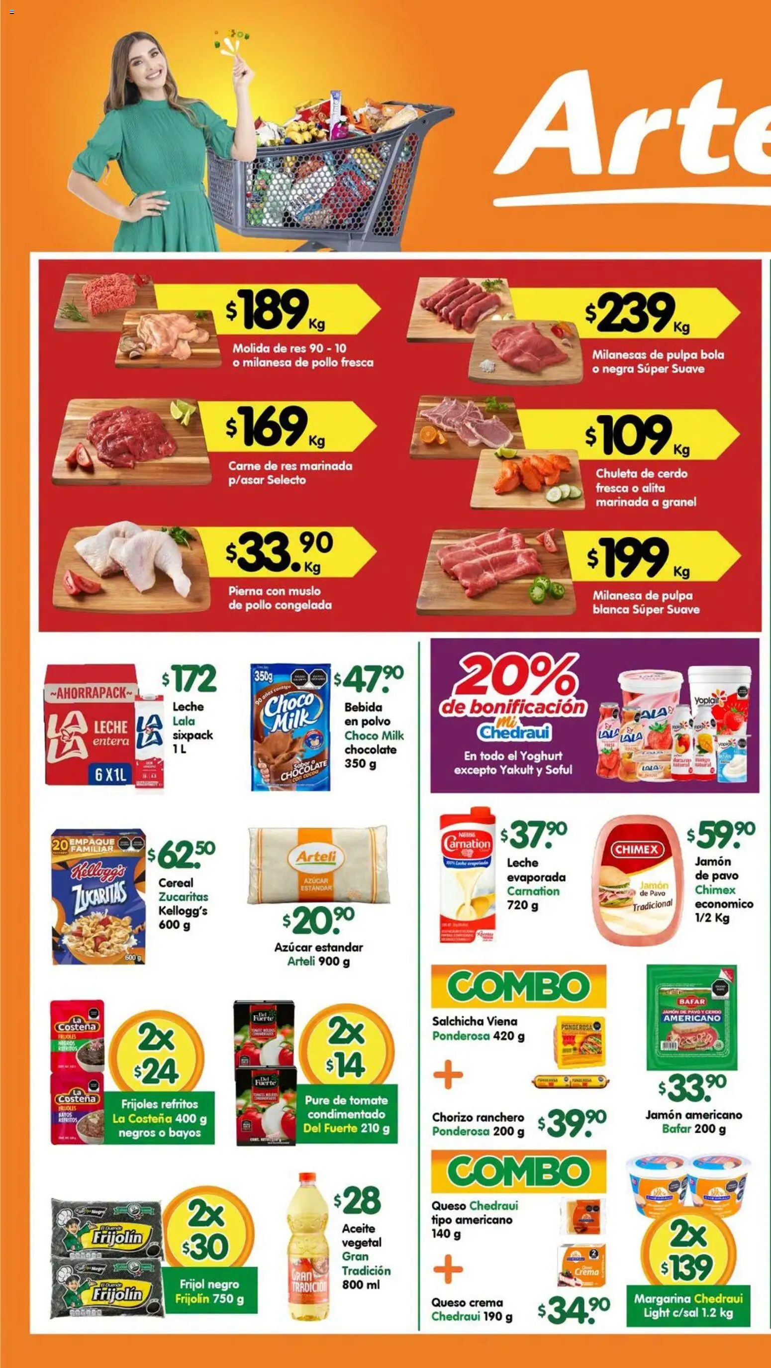 Nuevas ofertas de Arteli válidas en toda la República Mexicana desde el 10/08/2026. ¡Encuentra las mejores ofertas en Arteli folleto Valles! | Página: 1 | Productos: Pollo, Azúcar, Crema, Chocolate