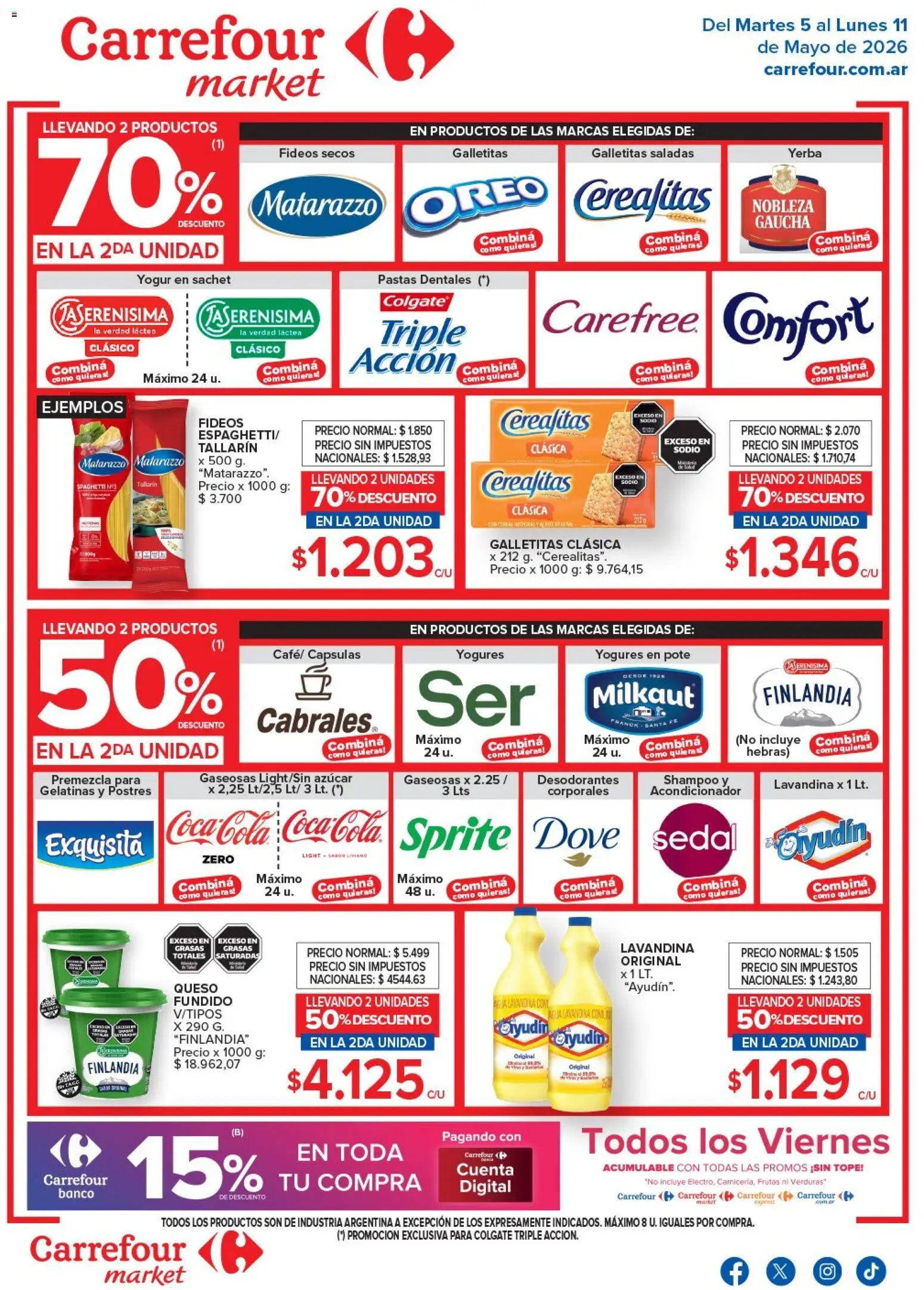 Carrefour Market - Market Paraná y Concordia │ válido desde el 05.05.2026 | Página: 1 | Productos: Banco, Azucar, Shampoo, Acondicionador