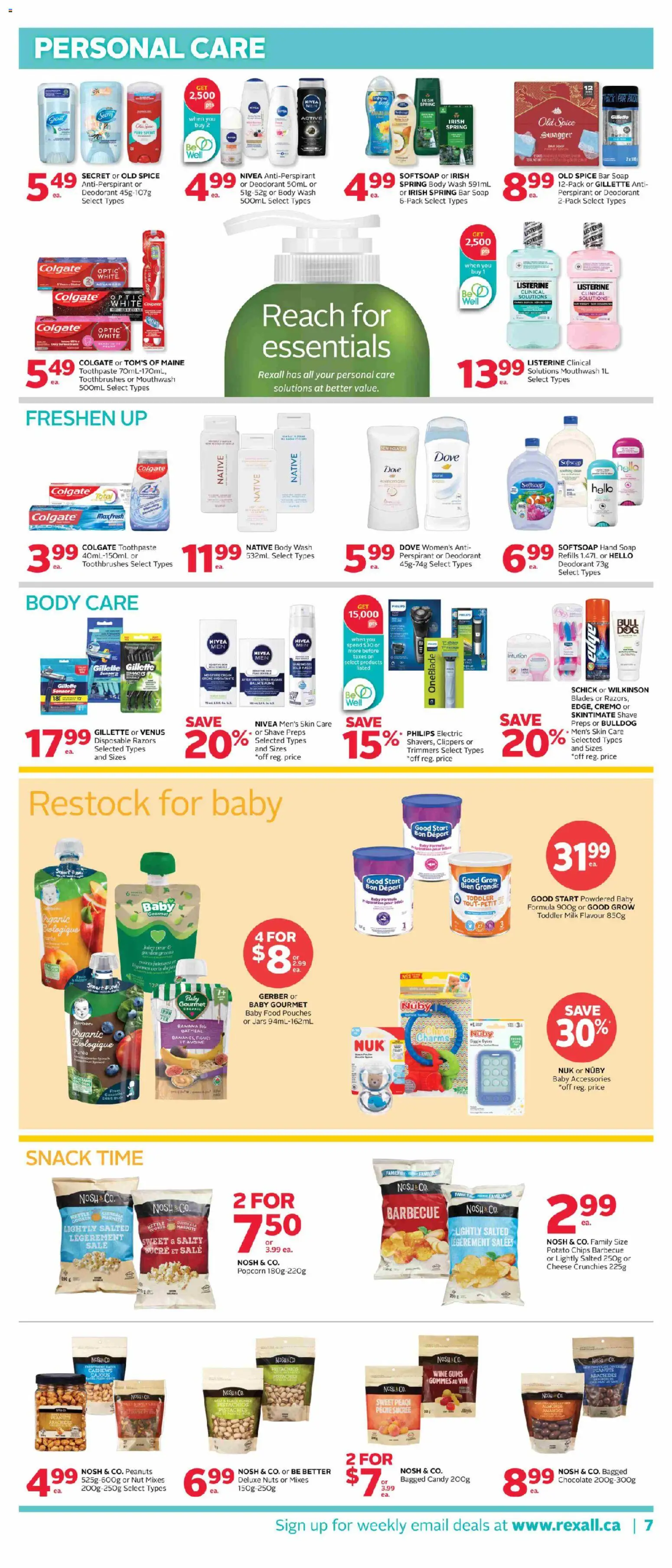 Rexall flyer valid from Sep 25, 2026 | Page: 16 | Products: Nuts, Pistachios, Body wash, Toothpaste