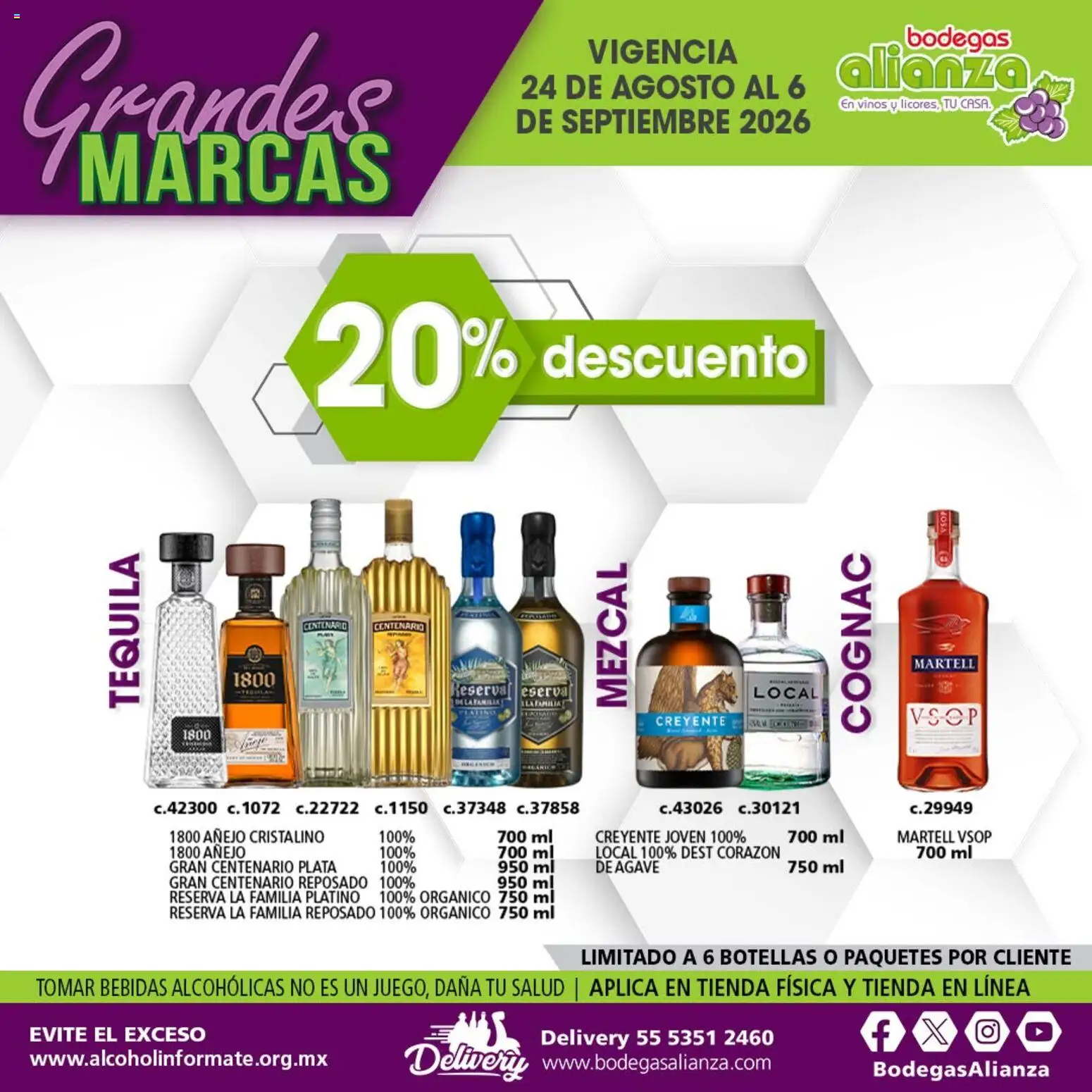 Nuevas ofertas de Bodegas Alianza válidas en toda la República Mexicana desde el 24/08/2026. ¡Encuentra las mejores ofertas en Bodegas Alianza catálogo Grandes Marcas! | Página: 10 | Productos: Tequila, Bebidas, Agave