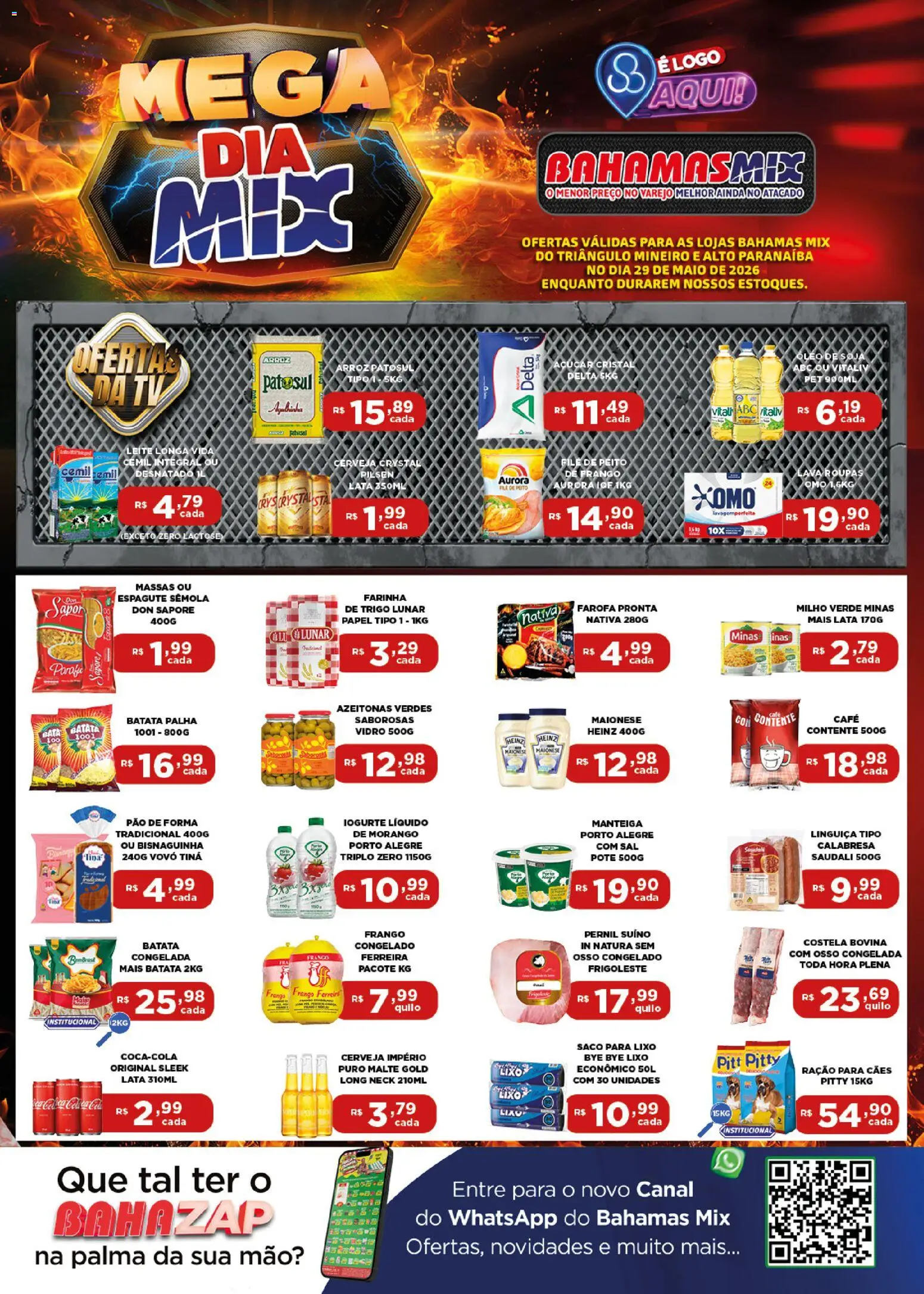 Bahamas Mix Folheto - válido de 29.05.2026 | Página: 1 | Produtos: Linguiça, Cerveja, Pão de forma, Sal
