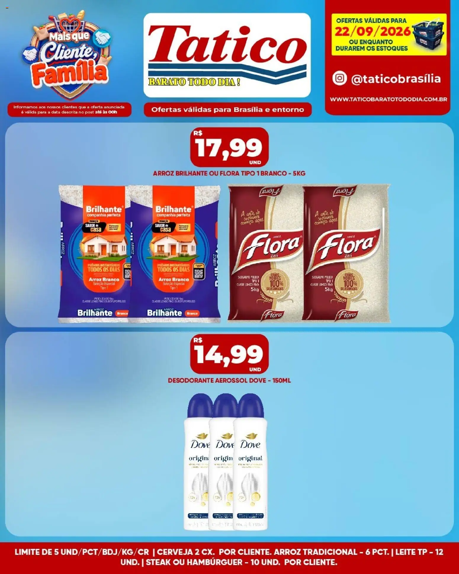 Tatico Folheto - válido de 22/09/2026 | Página: 10 | Produtos: Desodorante, Leite, Cerveja, Dove