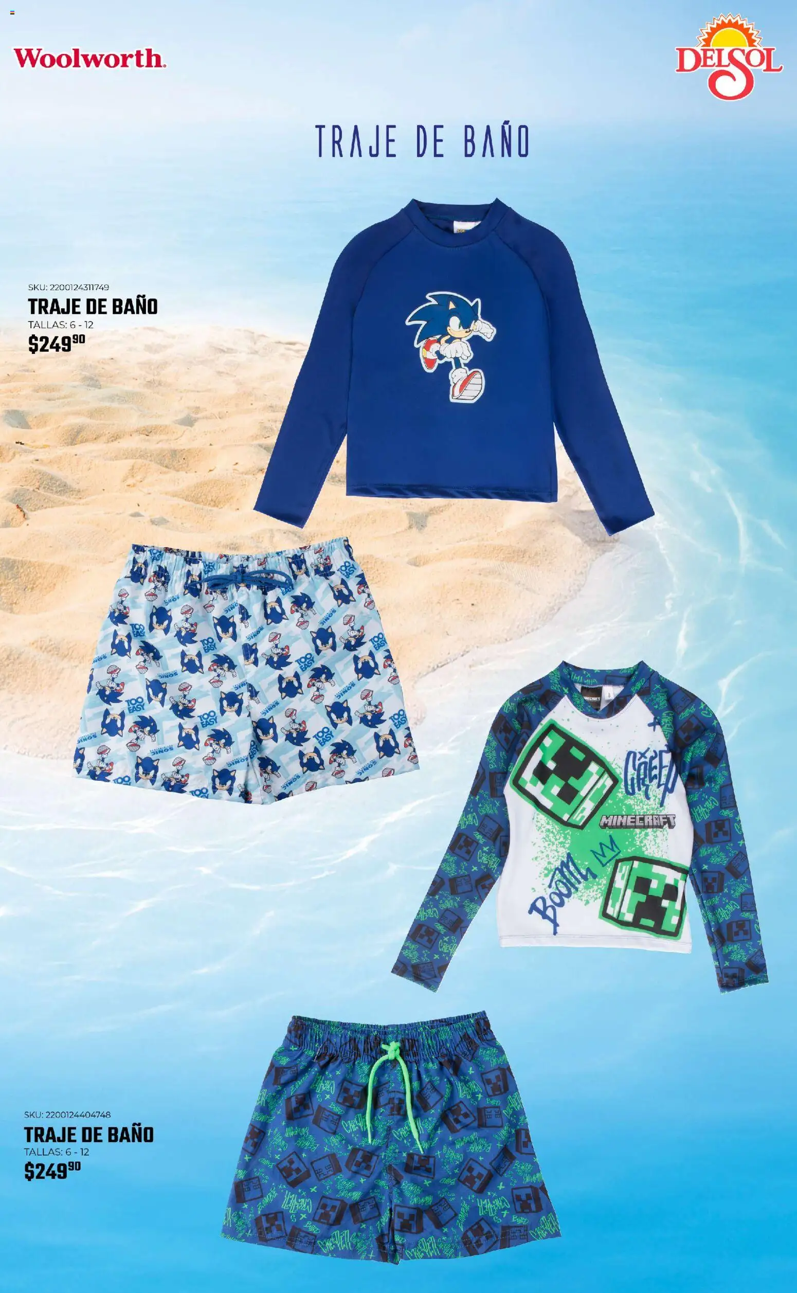 Nuevas ofertas de Del Sol y Woolworth válidas en toda la República Mexicana desde el 19.03.2026. ¡Encuentra las mejores ofertas en Del Sol y Woolworth catálogo Moda Vacaciones! | Página: 47 | Productos: Traje, Traje de baño, Baño