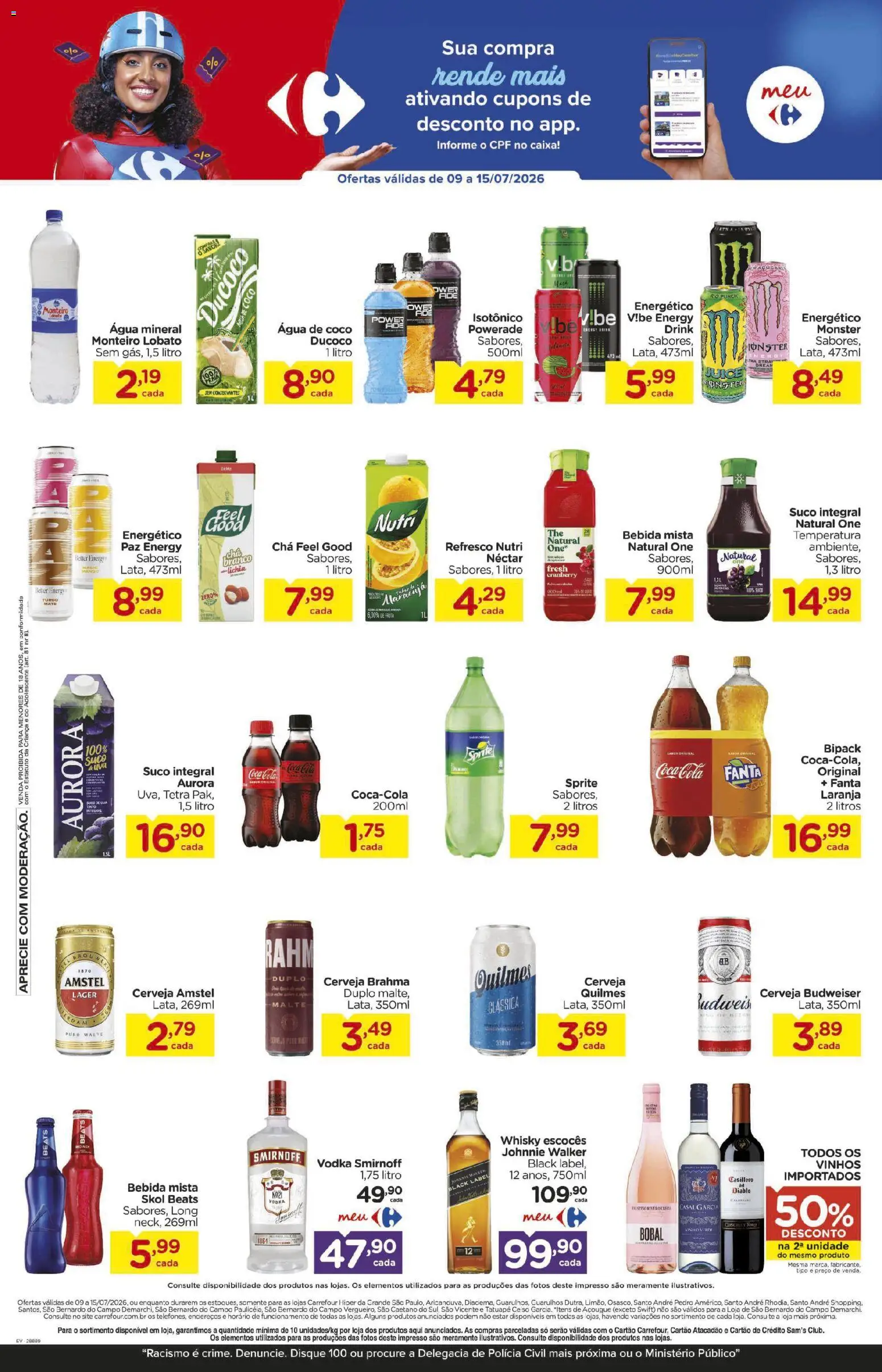 Carrefour Folheto - válido de 09/07/2026 | Página: 5 | Produtos: Coco, Whisky, Caixa, Suco