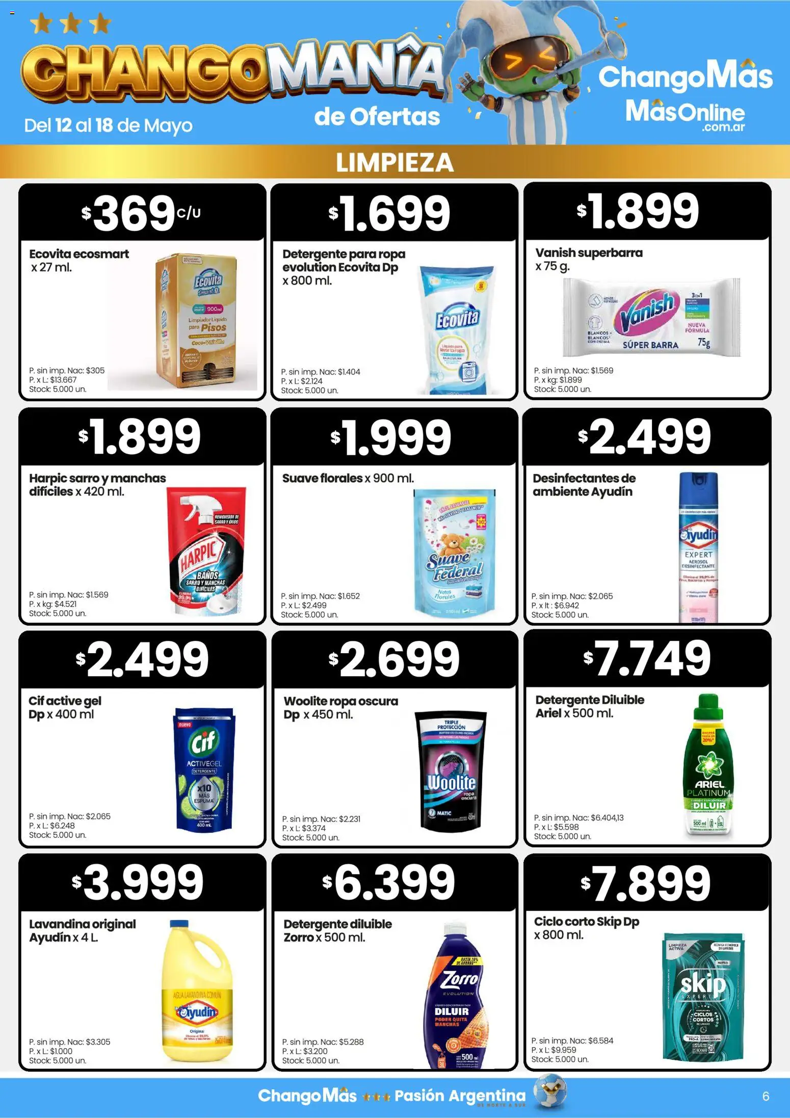 Changomas ofertas │ válido desde el 12.05.2026 | Página: 7 | Productos: Desinfectante, Agua, Espuma, Limpiador