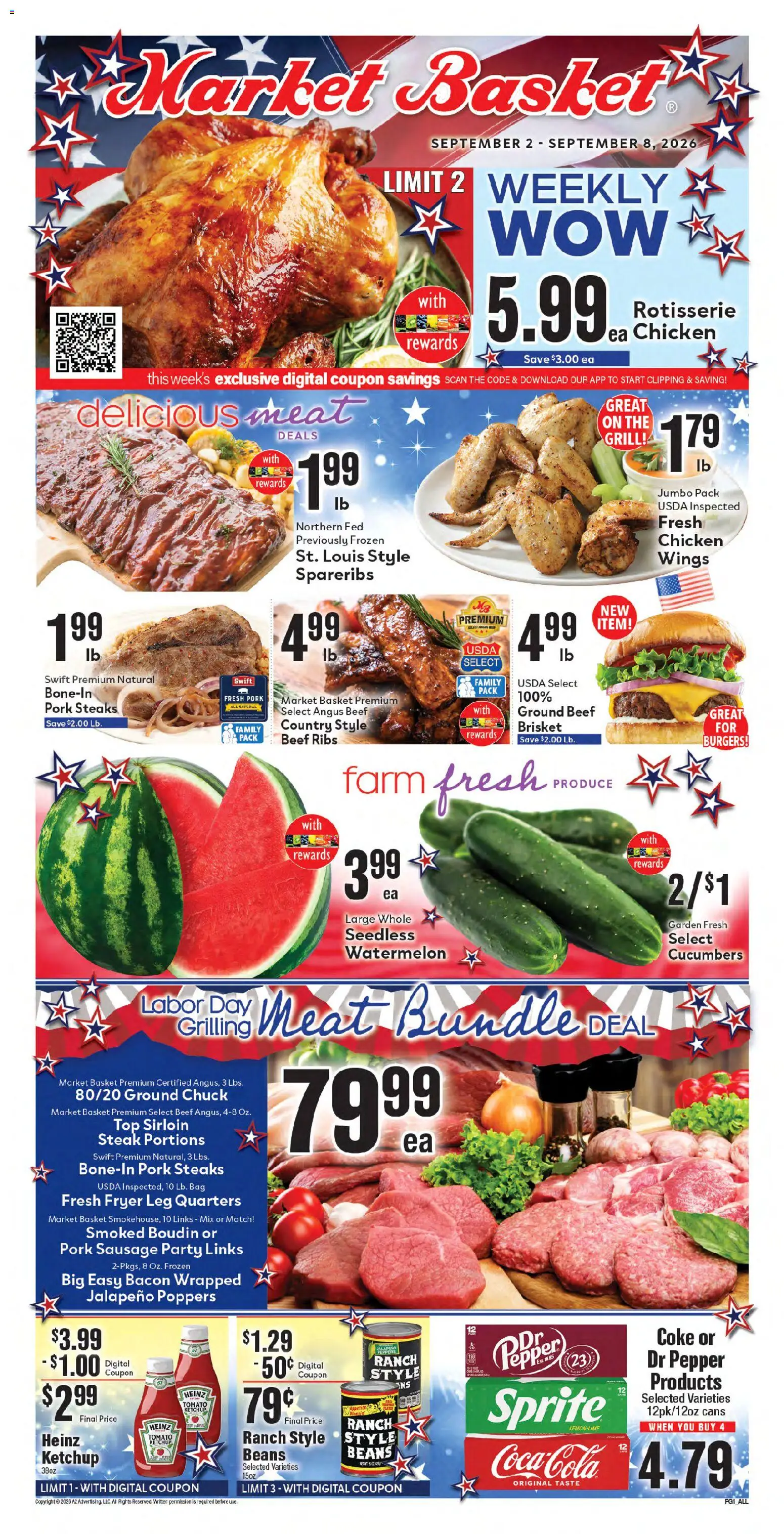Market Basket Weekly Ad - valid from 09/02/2026 | Page: 3 | Products: Chicken, Ketchup, Sausage, Grill