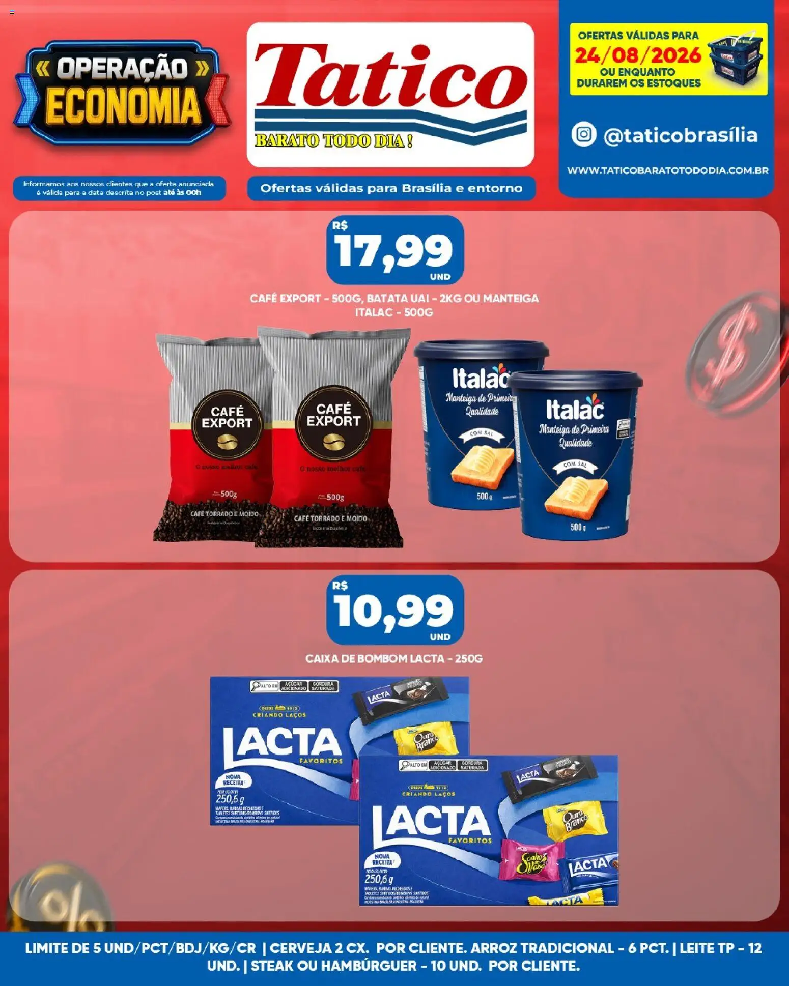 Tatico Folheto - válido de 25/08/2026 | Página: 27 | Produtos: Manteiga, Arroz, Batata, Sal