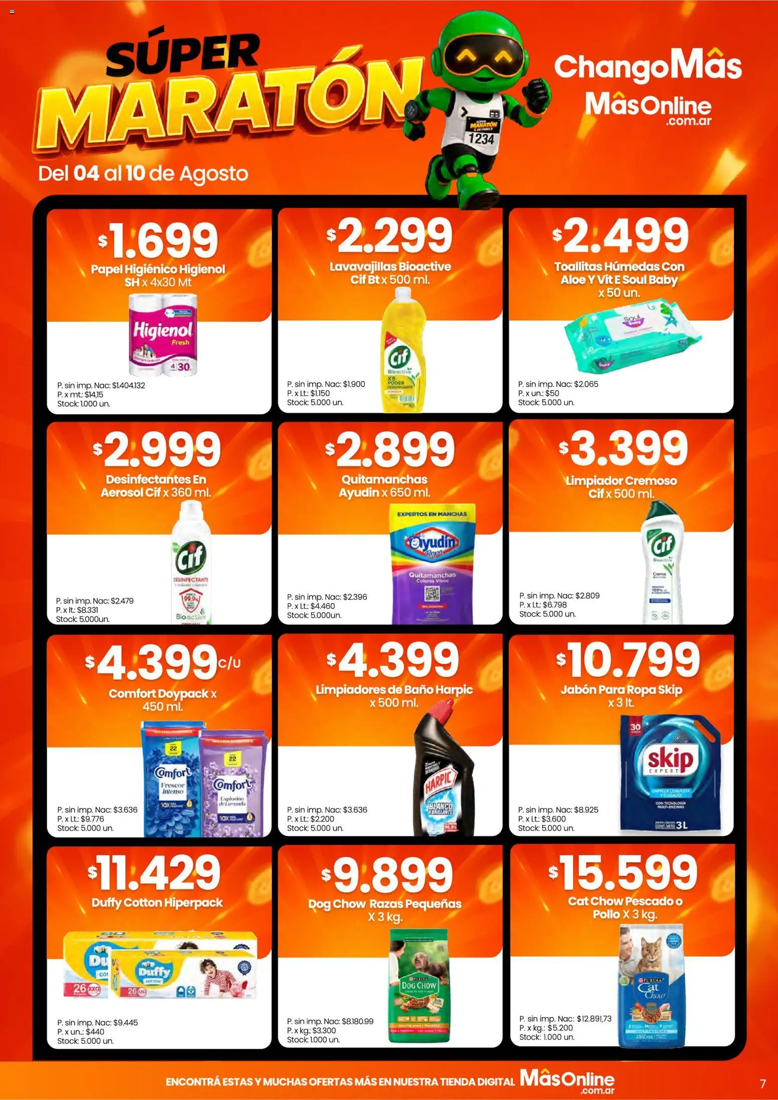 Changomas ofertas │ válido desde el 04/08/2026 | Página: 7 | Productos: Desinfectante, Pollo, Pescado, Ropa