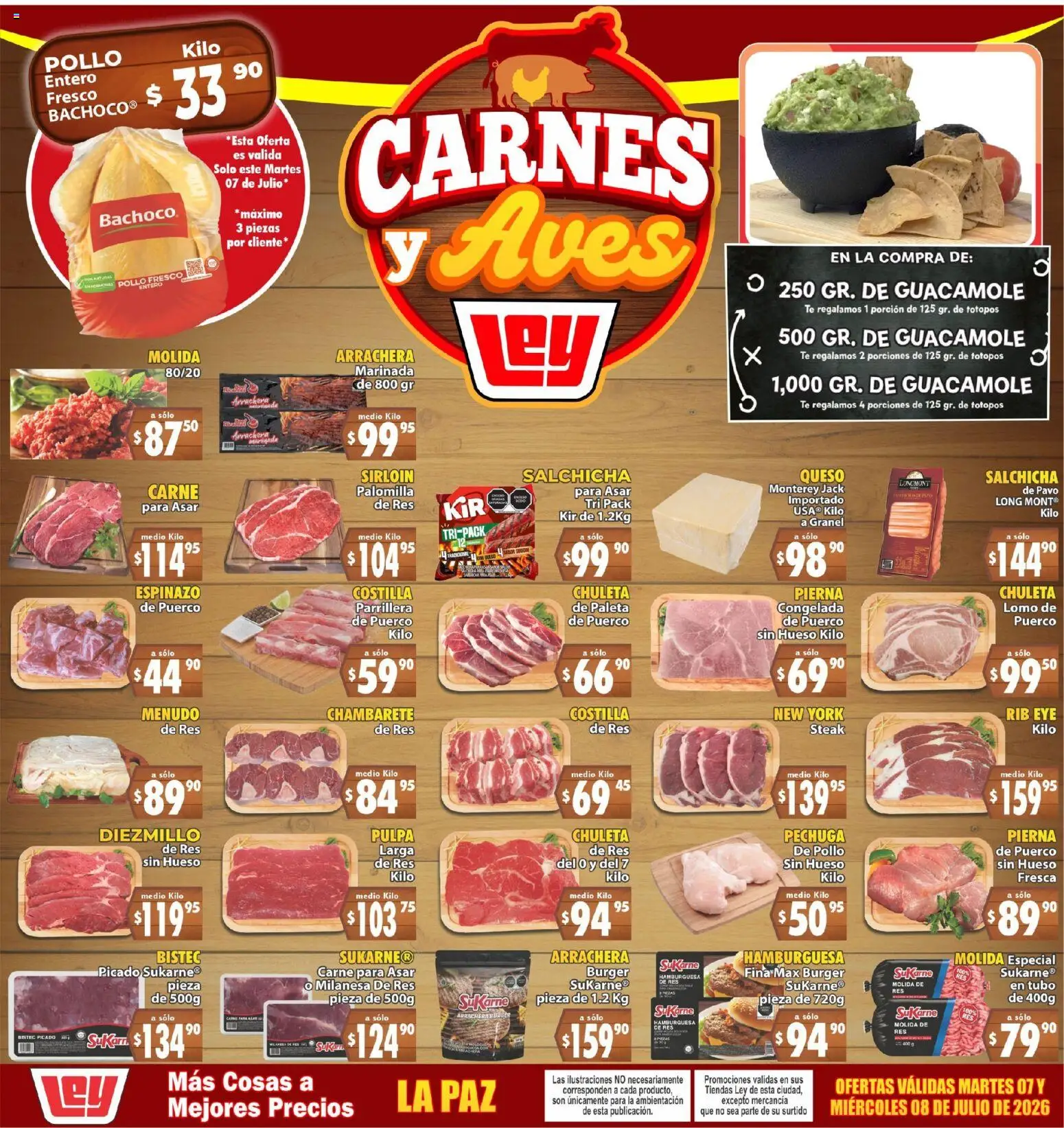 Nuevas ofertas de Casa Ley válidas en toda la República Mexicana desde el 07/07/2026. ¡Encuentra las mejores ofertas en Casa Ley folleto Carnes y Aves! | Página: 1 | Productos: Salchicha, Paleta, Res, Té