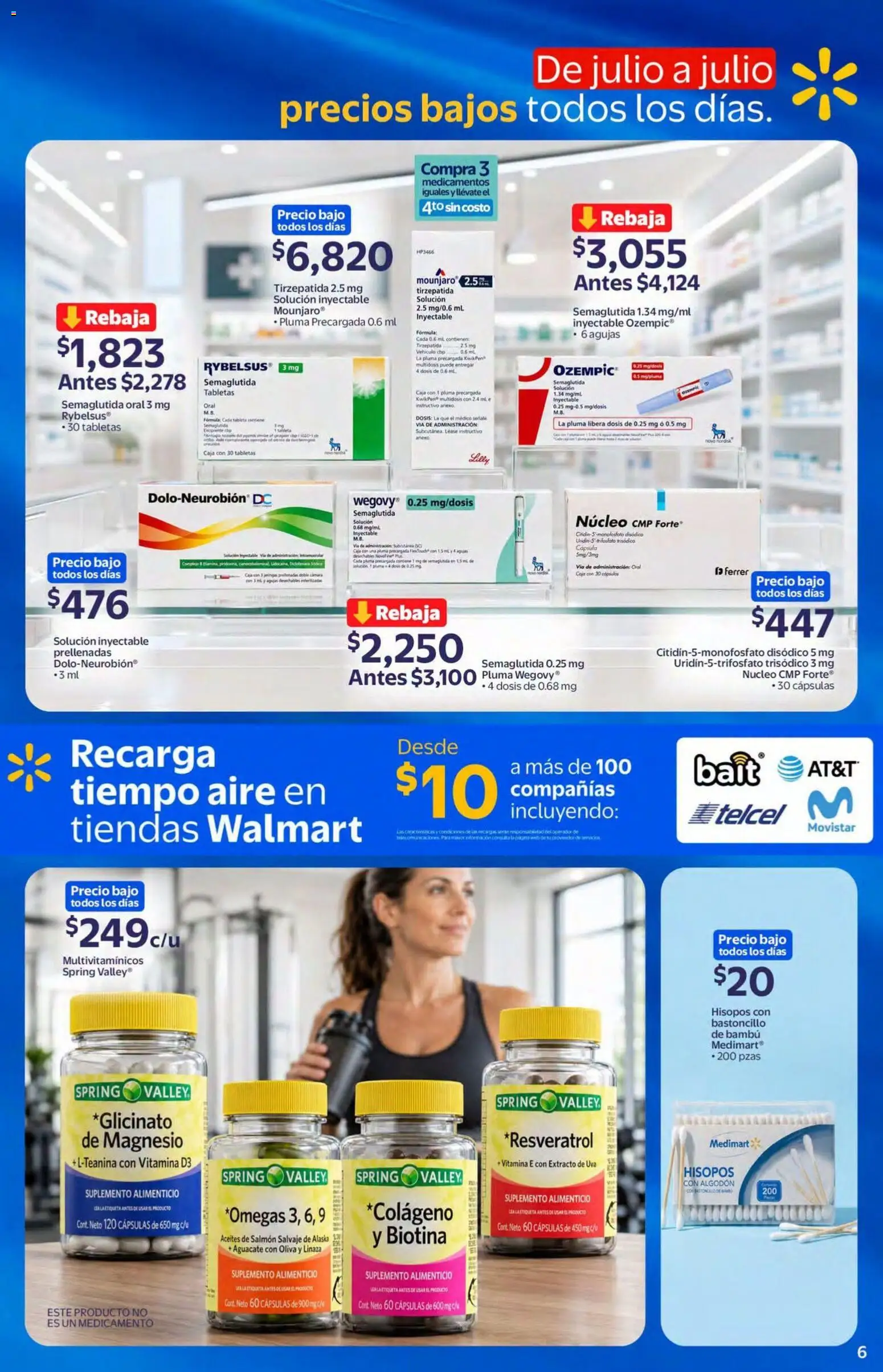 Nuevas ofertas de Walmart válidas en toda la República Mexicana desde el 22/07/2026. ¡Encuentra las mejores ofertas en Walmart folleto! | Página: 6 | Productos: Aguacate, Uva, Algodón, Caja