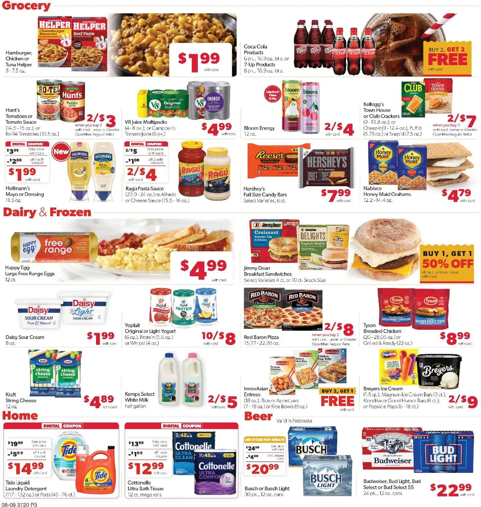 Family Fare Weekly Ad - NE - valid from 08/09/2026 | Page: 3 | Products: Bath, Beer, Protein, Sauce