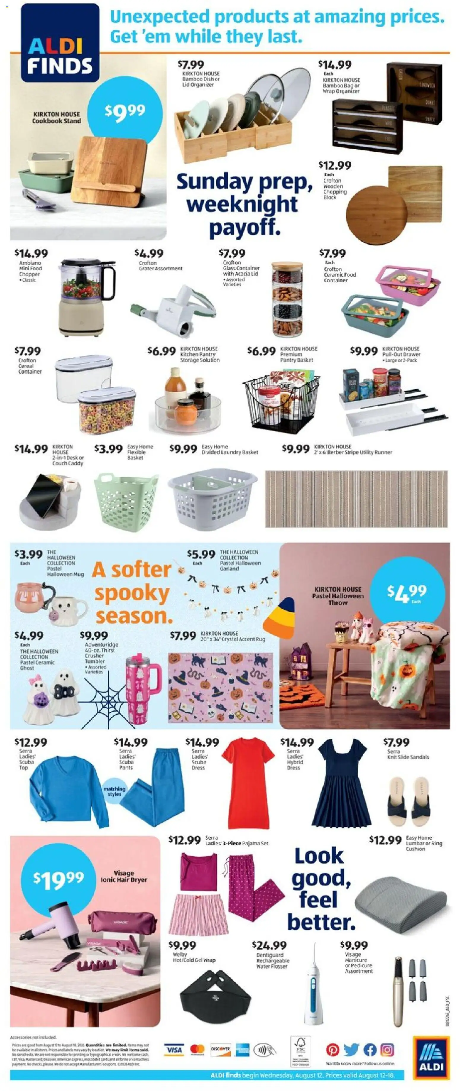Aldi Weekly Ad - valid from 08/12/2026 | Page: 2 | Products: Basket, Pants, Dress, Dryer