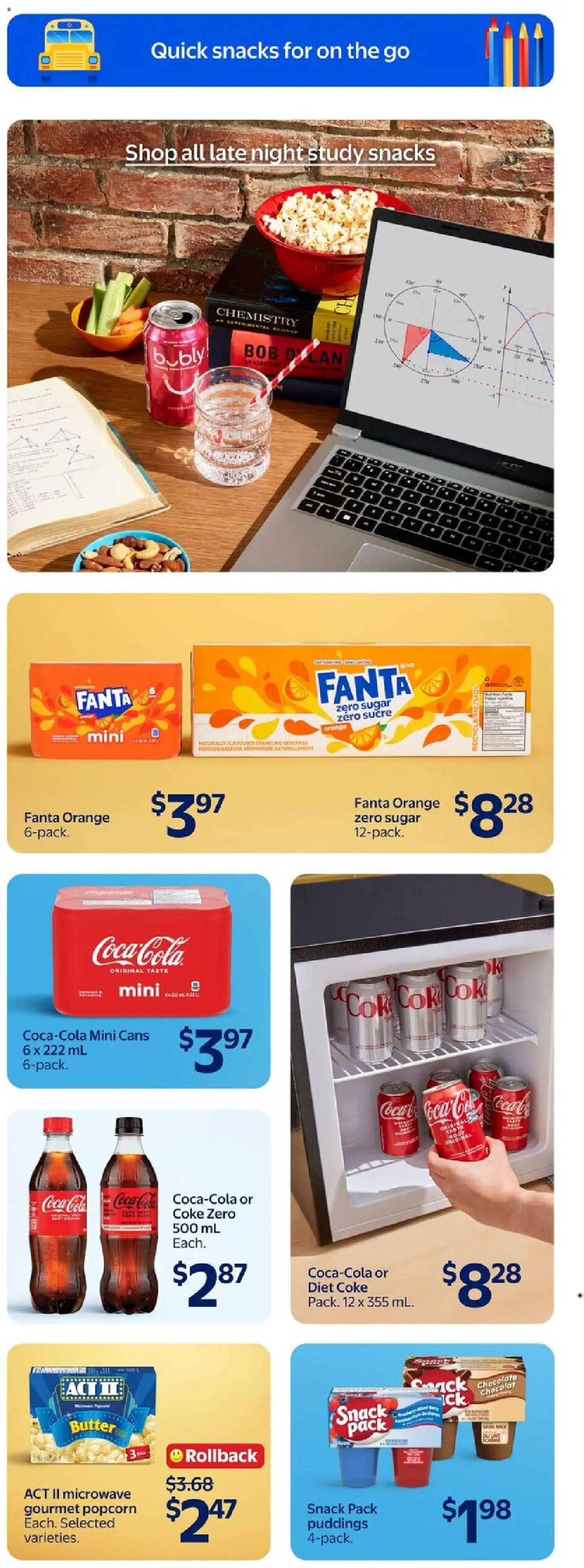 Walmart flyer valid from Aug 13, 2026 | Page: 23 | Products: Coca-Cola, Sugar, Popcorn, Butter