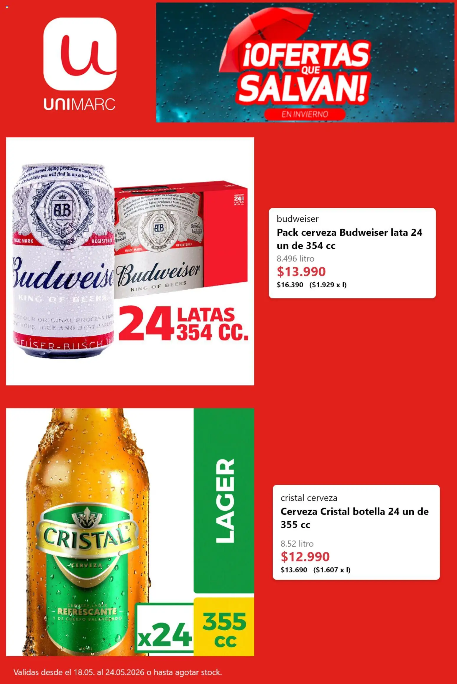 Unimarc Ofertas  │ válido desde el 18.05.2026 | Página: 5 | Productos: Botella, Cerveza