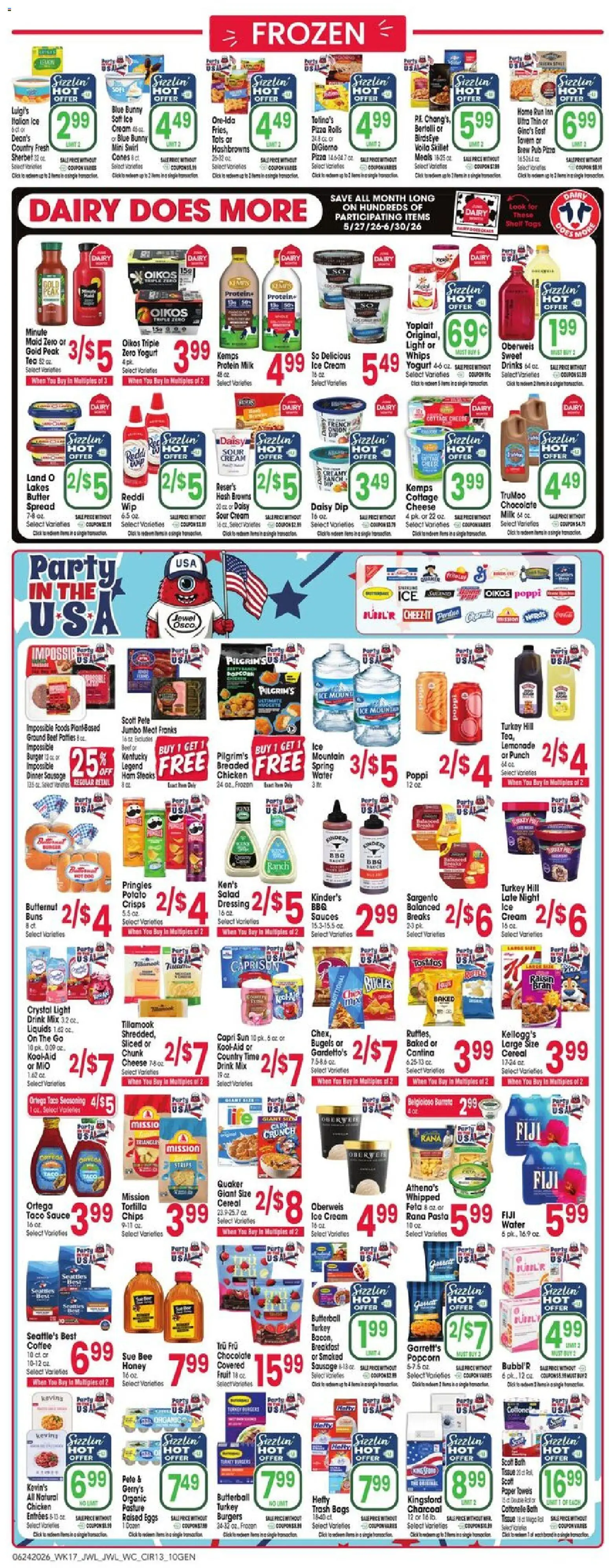 Jewel Osco Weekly Ad - valid from 06/24/2026 | Page: 13 | Products: Eggs, Coffee, Ice cream, Sauce